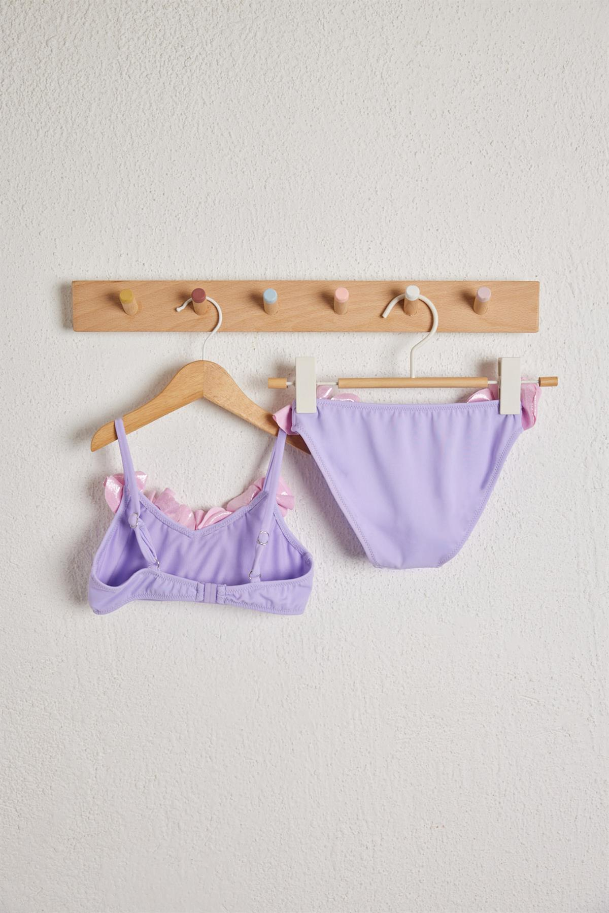 Flowers Kız Çocuk Bikini Takım Lila