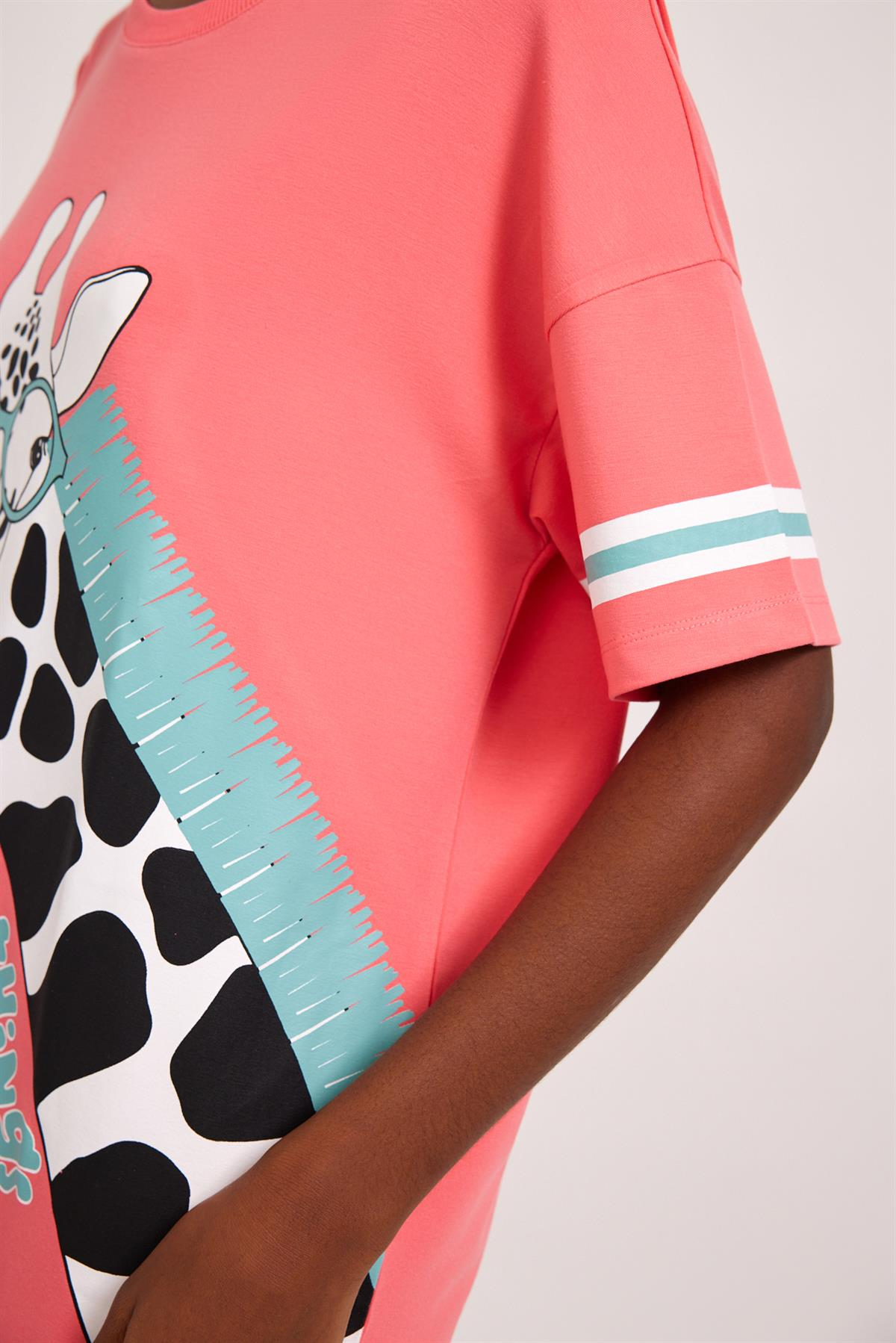 Fun Giraffe Kız Çocuk Gecelik Pembe