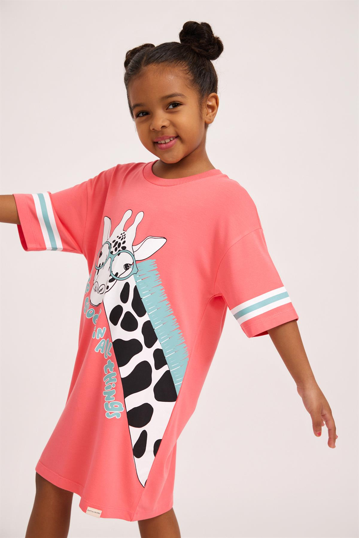 Fun Giraffe Kız Çocuk Gecelik Pembe