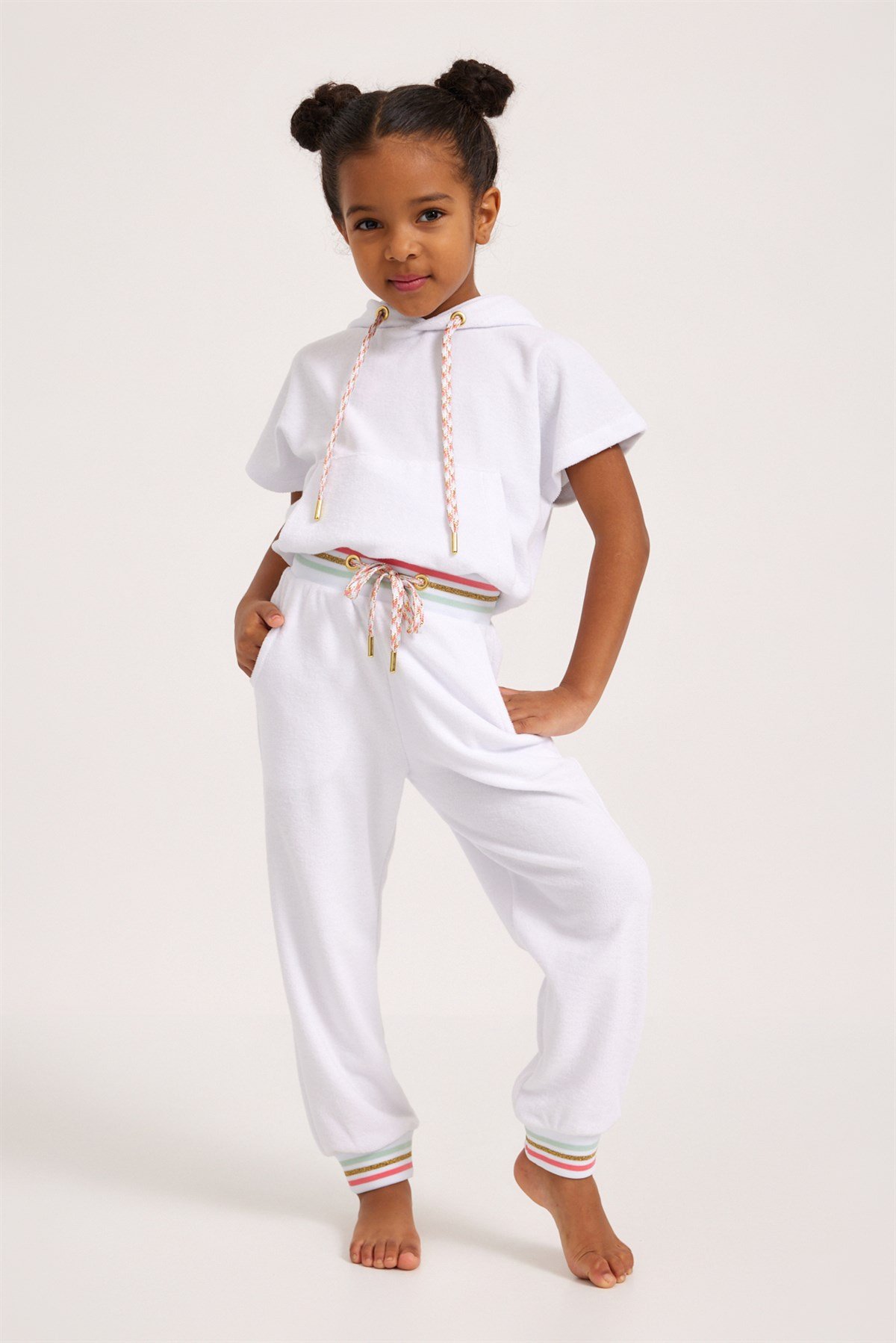 Fun Giraffe Kız Çocuk Havlu Pantolon Beyaz