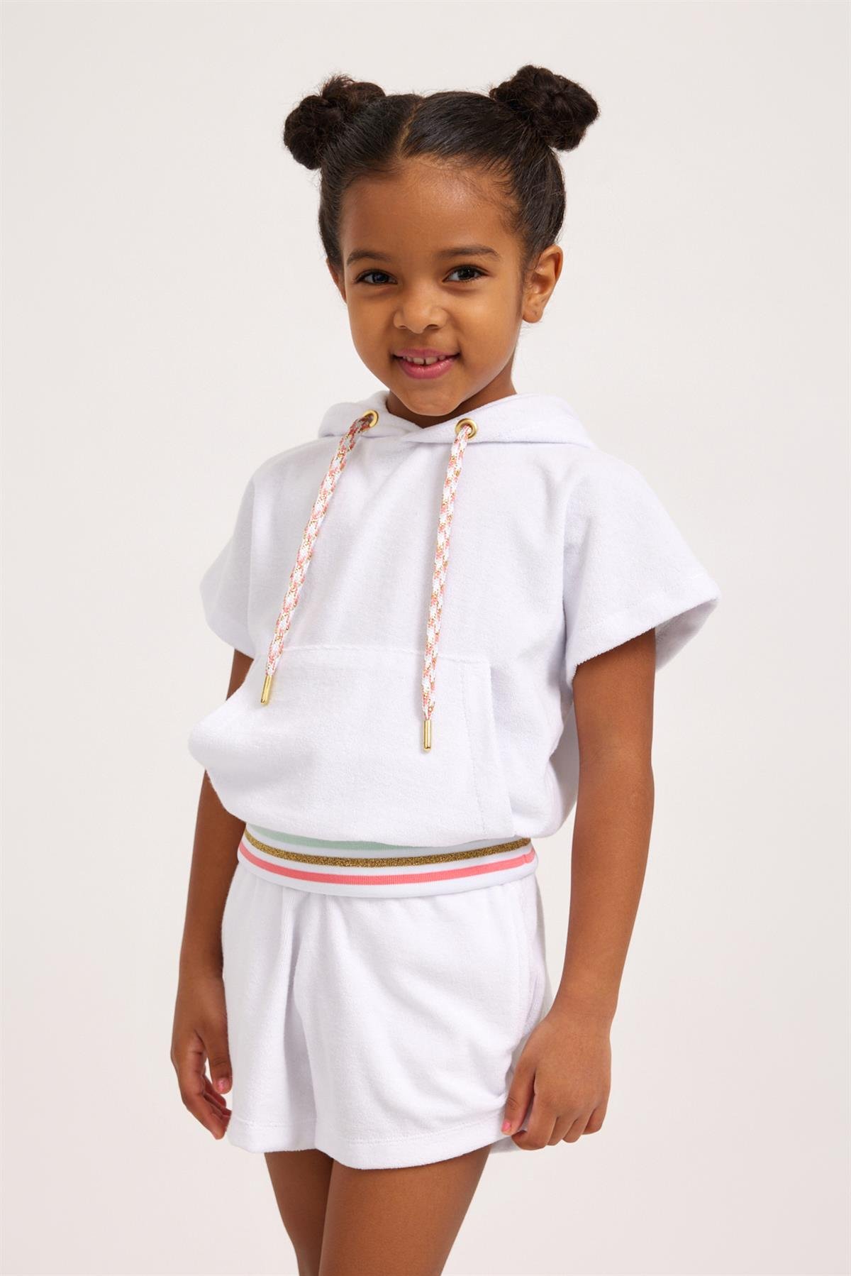 Fun Giraffe Kız Çocuk Havlu Sweatshirt Beyaz