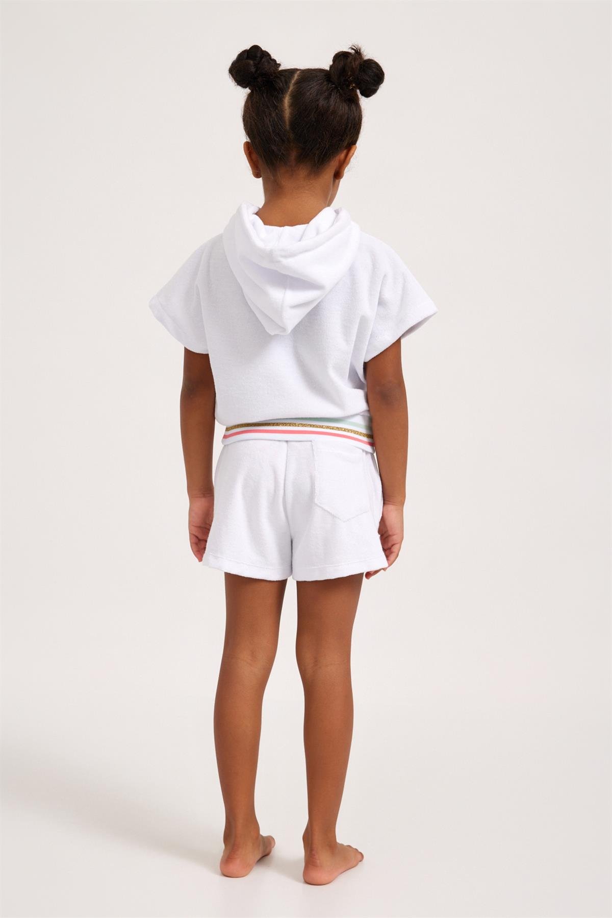 Fun Giraffe Kız Çocuk Havlu Sweatshirt Beyaz