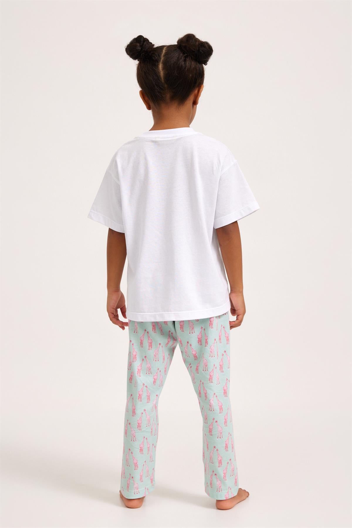 Fun Giraffe Kız Çocuk Pijama Alt Yeşil