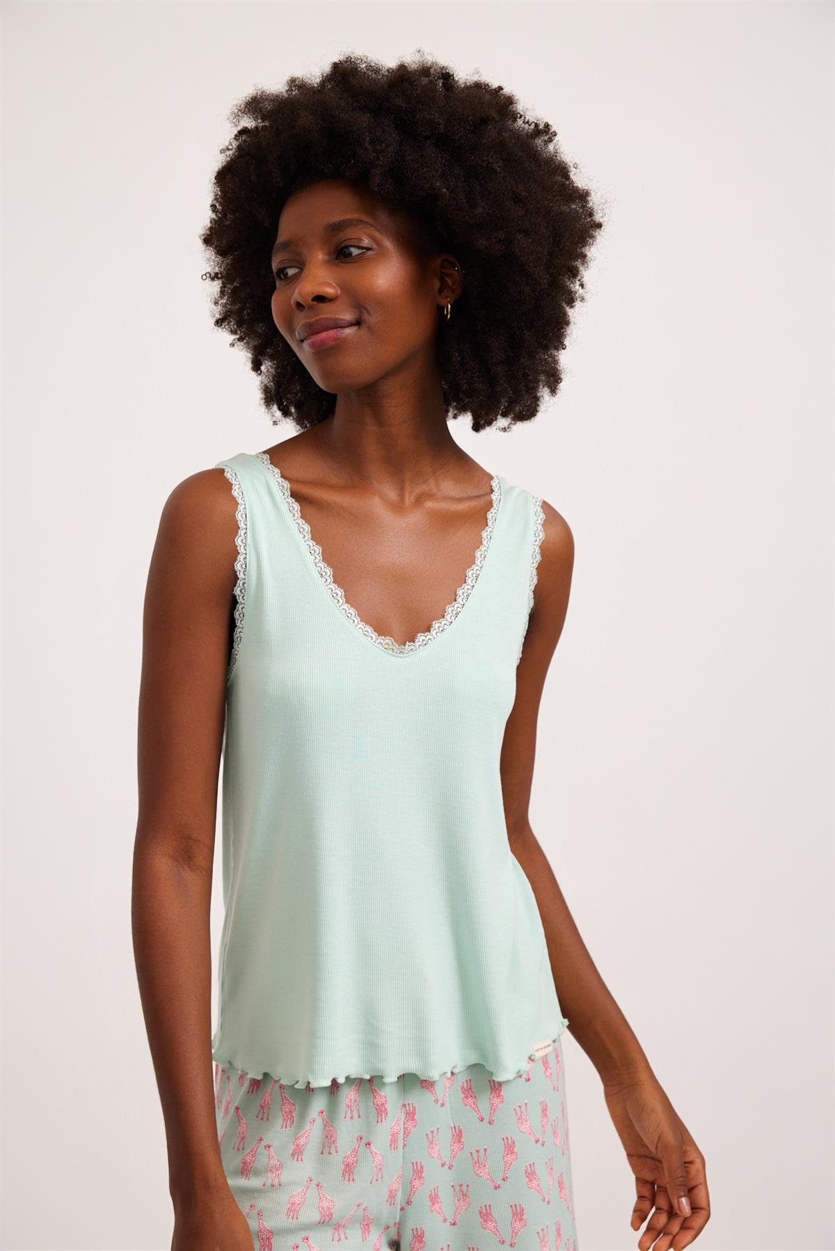 Fun Giraffe Ribli Kadın Üst Yeşil