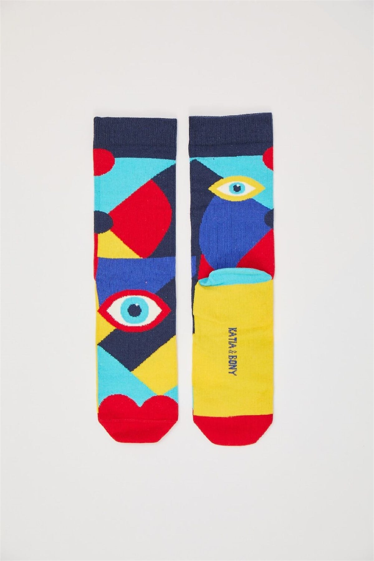 Geometrıc Unisex Soket Çorap-Desenli
