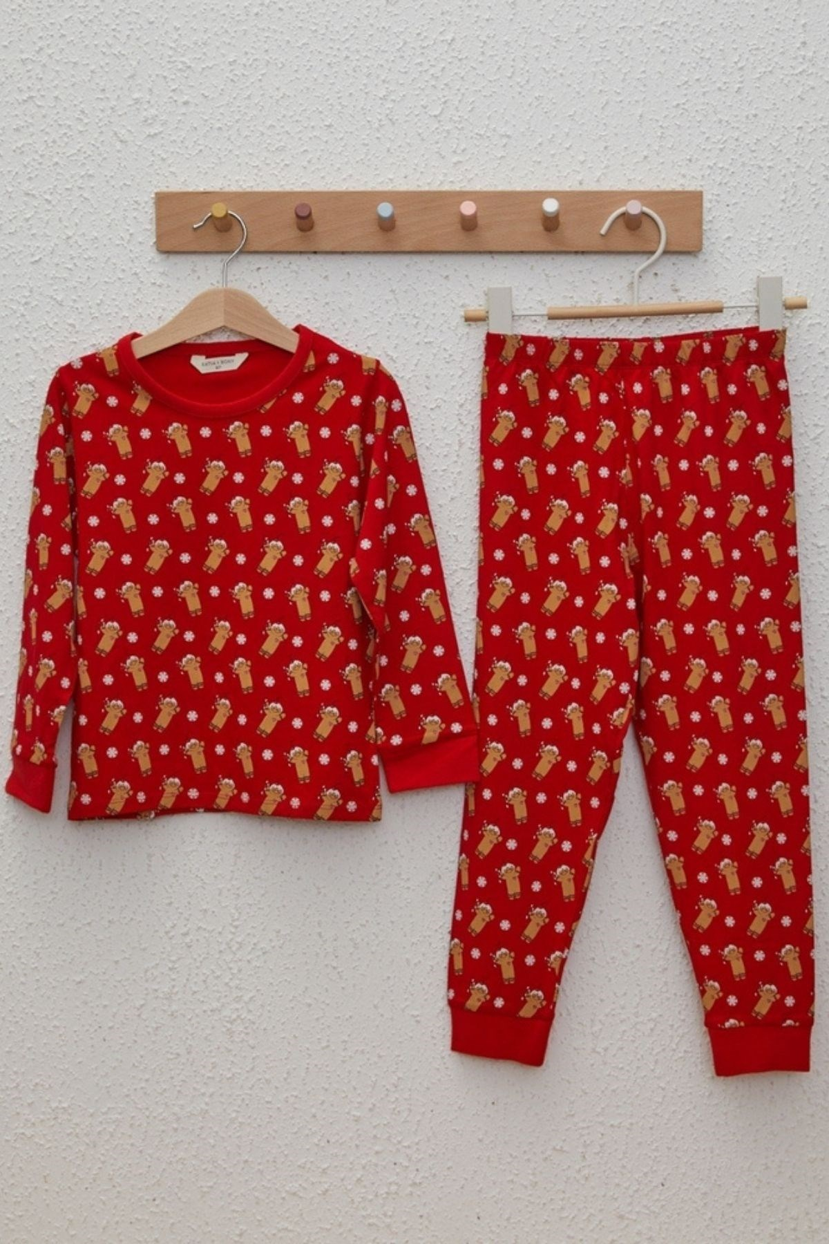 Ginder Breadman Çocuk Pijama Takımı-Kırmızı
