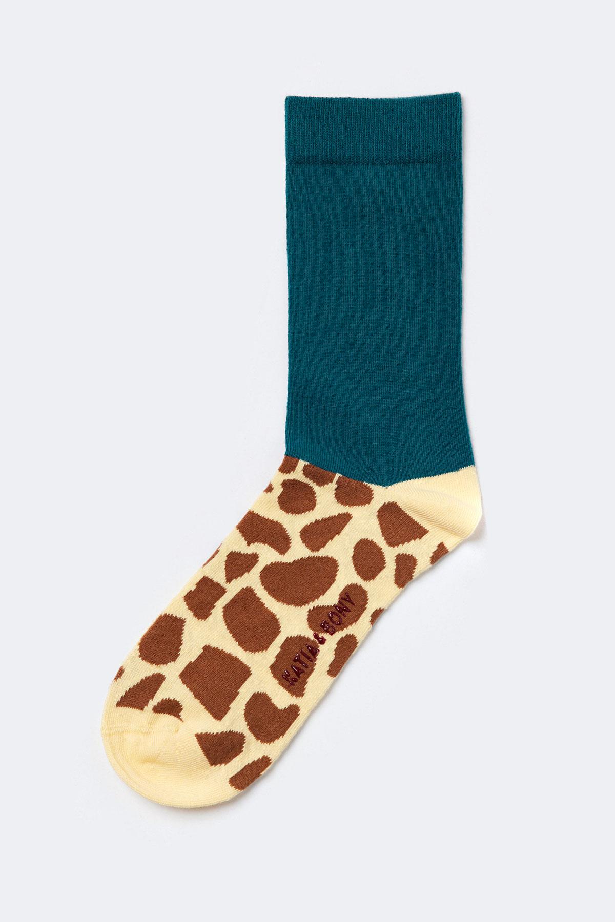 Giraffe Art Soket Çorap Desenli