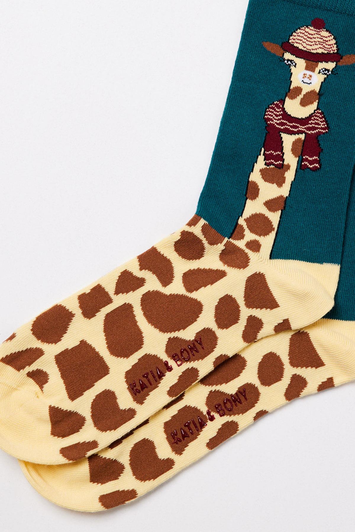 Giraffe Art Soket Çorap Desenli