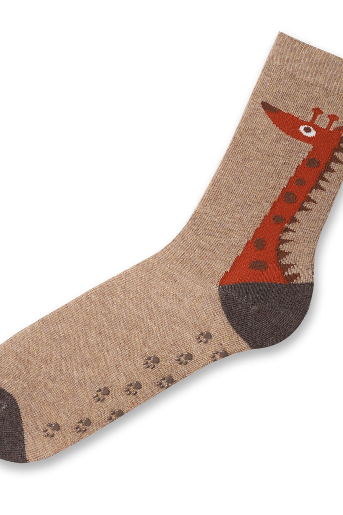 Giraffe Çocuk Soket Çorap Bej