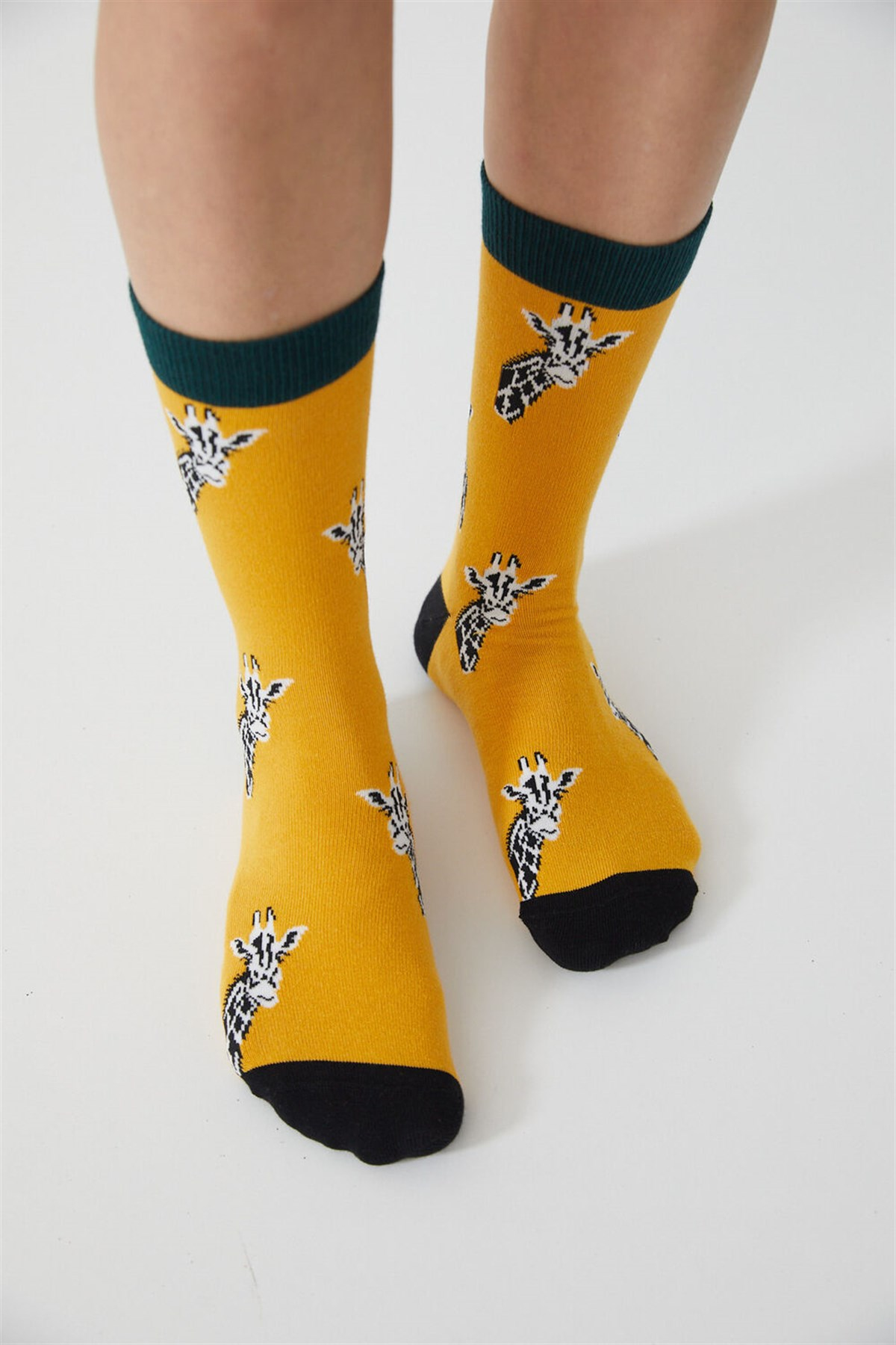 Gıraffe Unisex Soket Çorap-Sarı