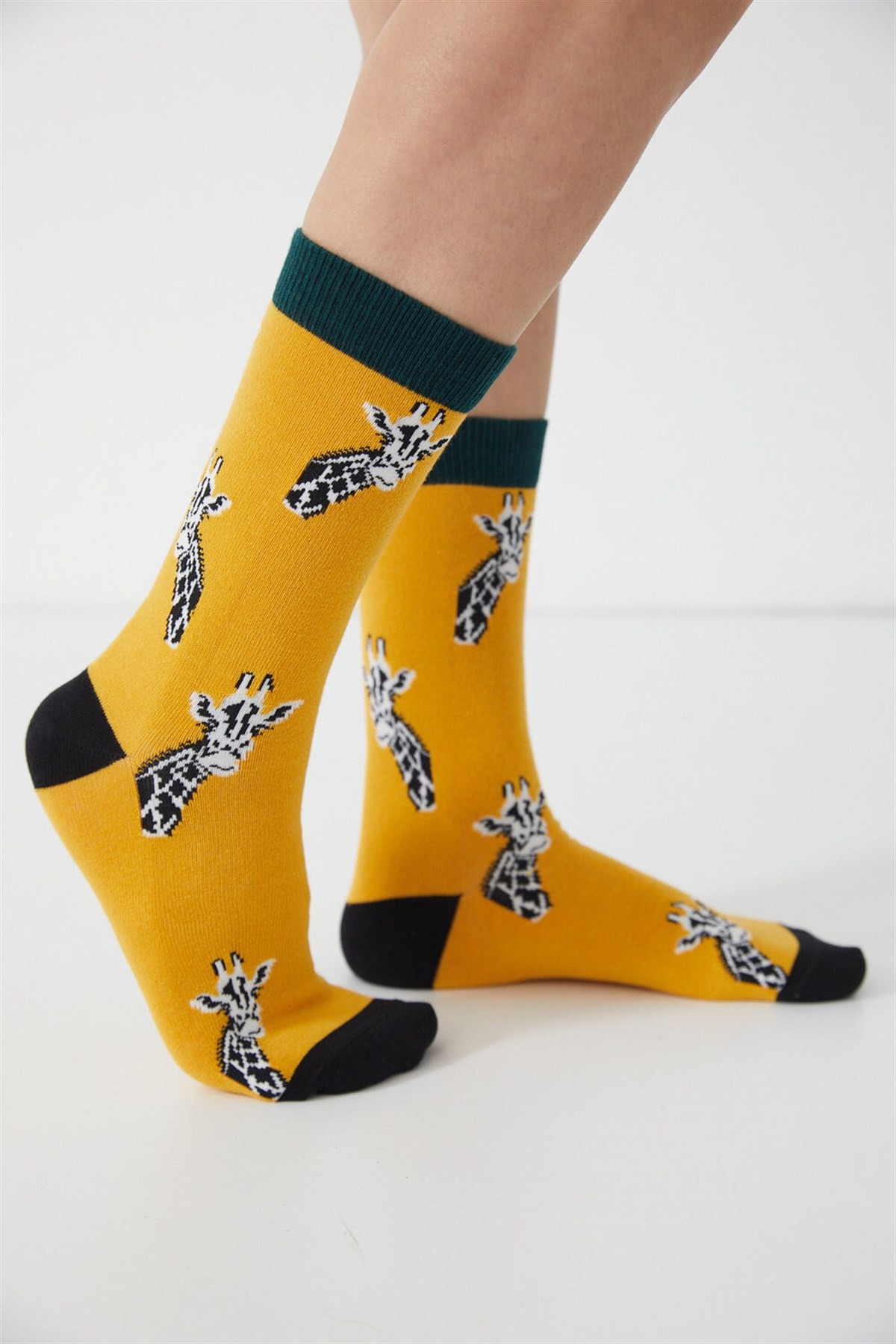 Gıraffe Unisex Soket Çorap-Sarı