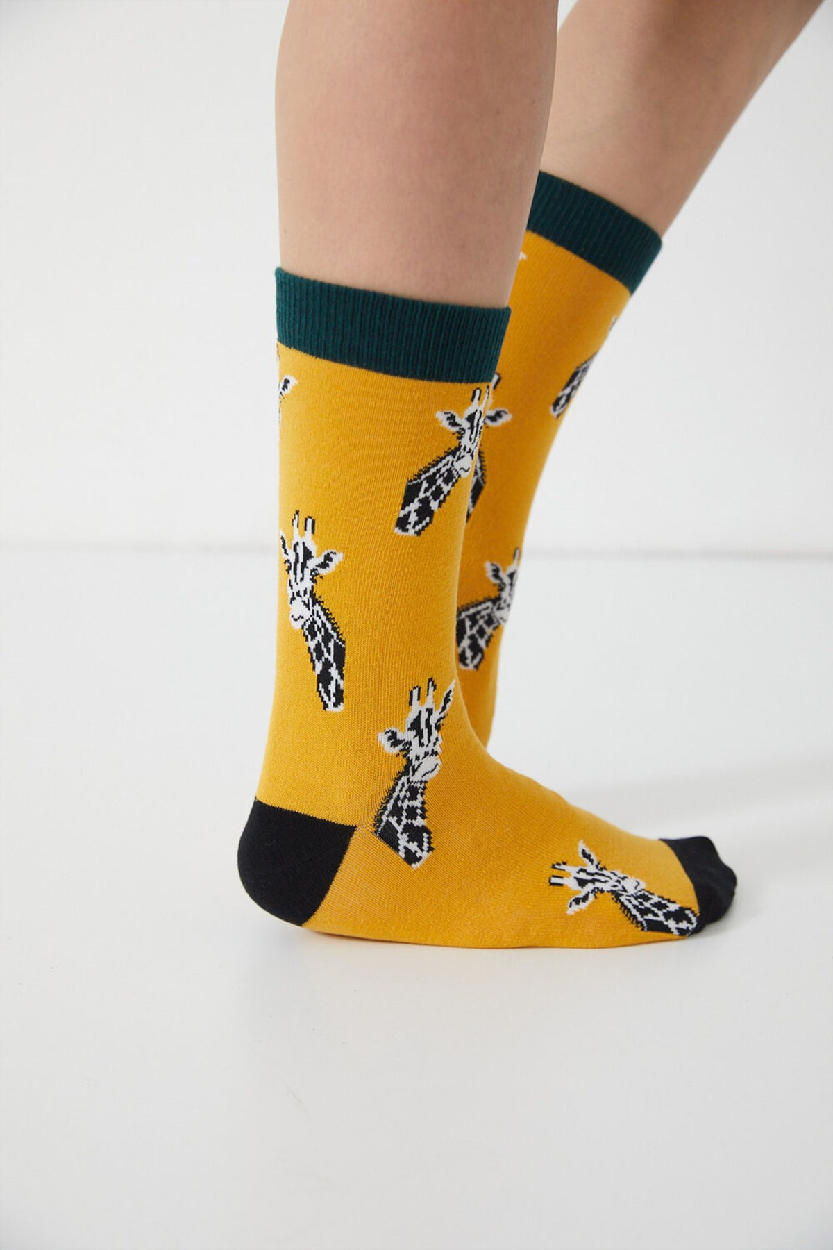 Gıraffe Unisex Soket Çorap-Sarı