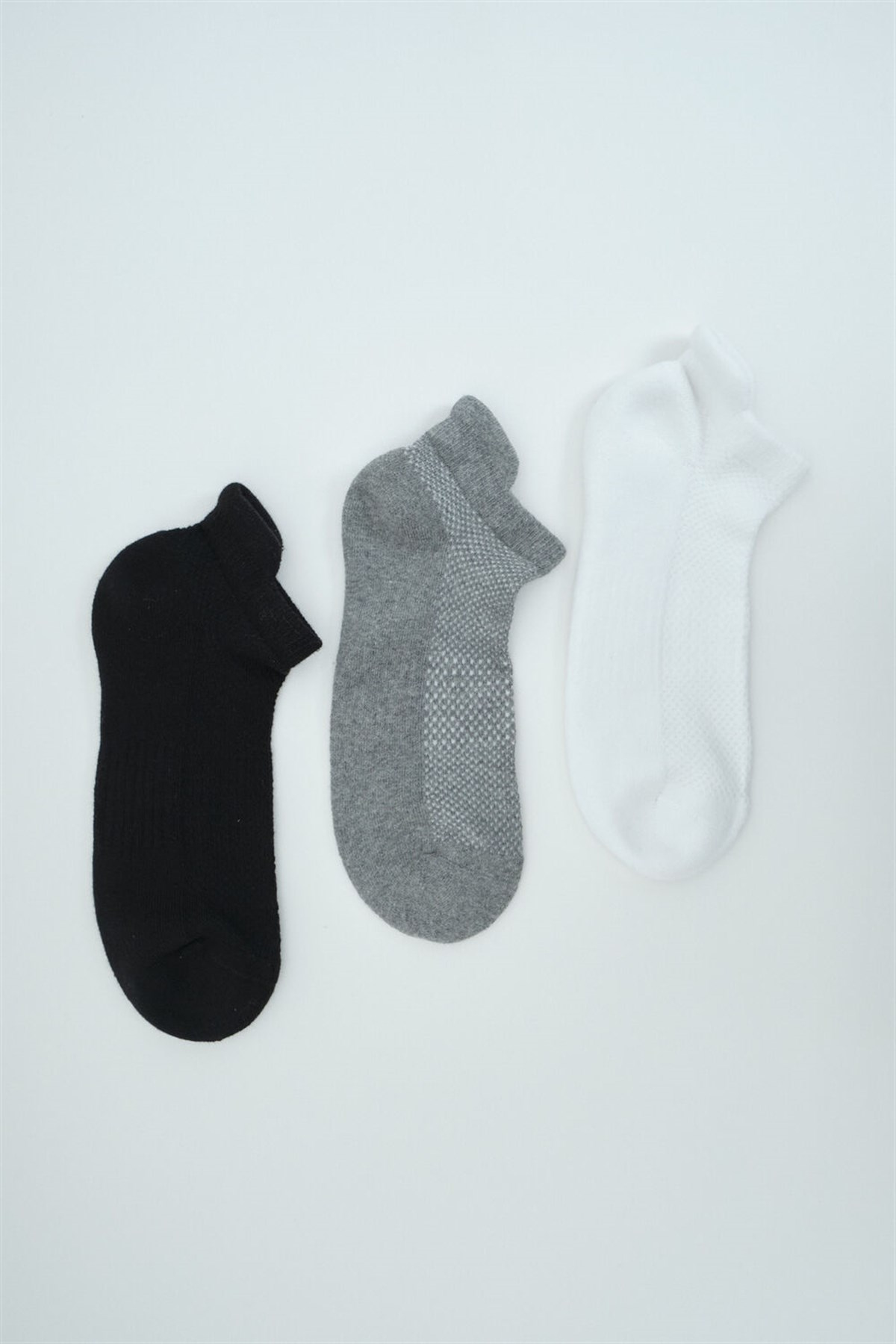 Golf Unisex Patik Çorap-Siyah/Beyaz/GREY