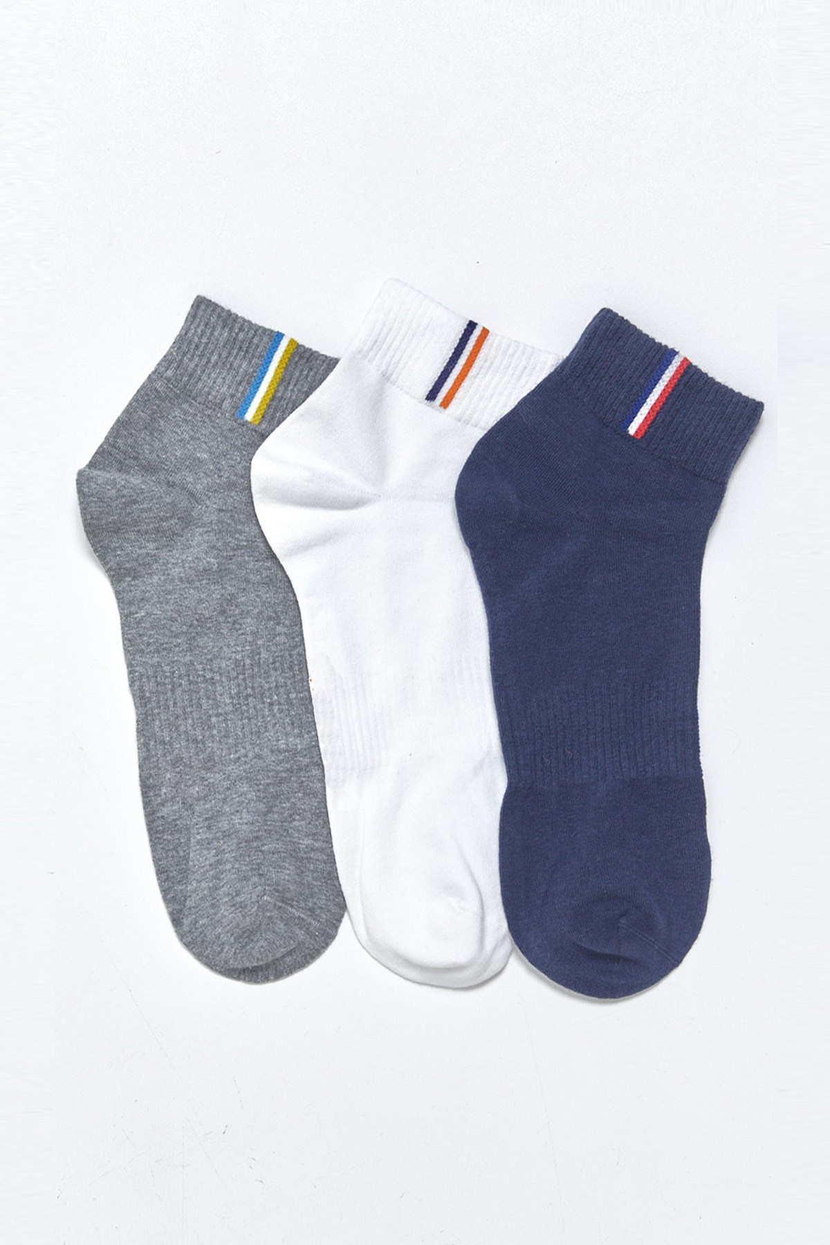 Golf Unisex Step Çorap Beyaz/Lacivert/Gri-Melanj.