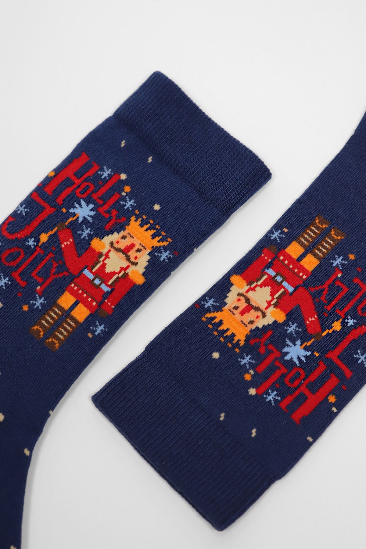 Holly Jolly Christmas Unisex Soket Çorap Lacivert