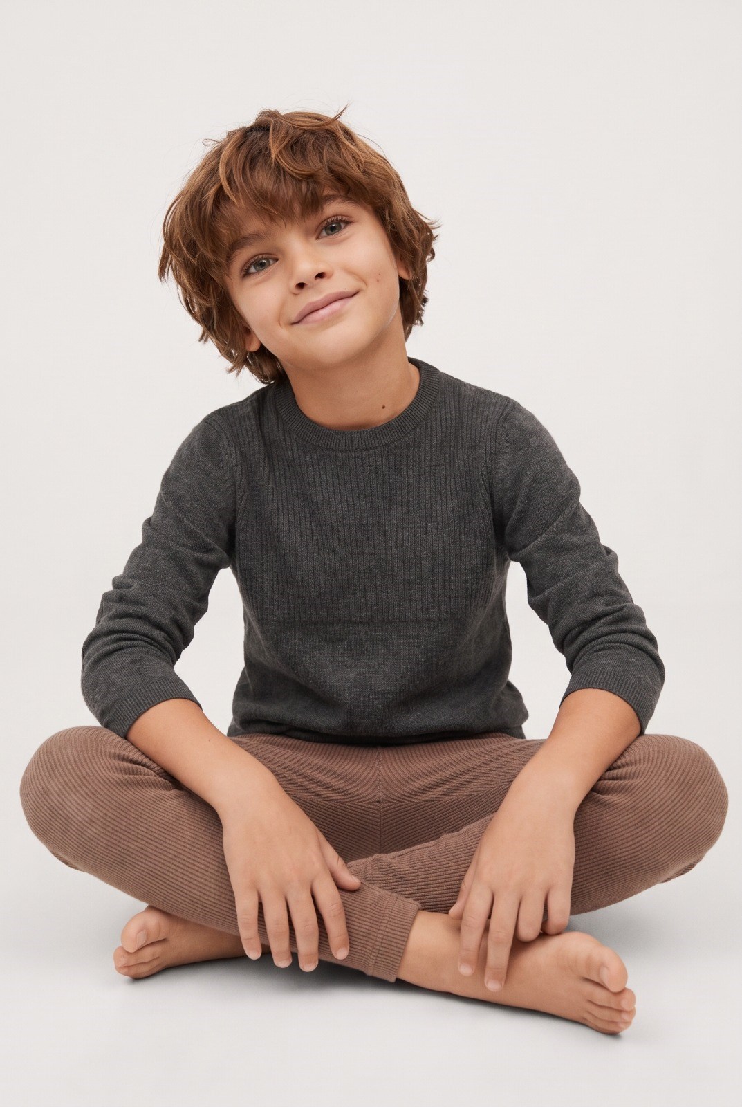 Children's Tights With Towel Inside Light Brown
