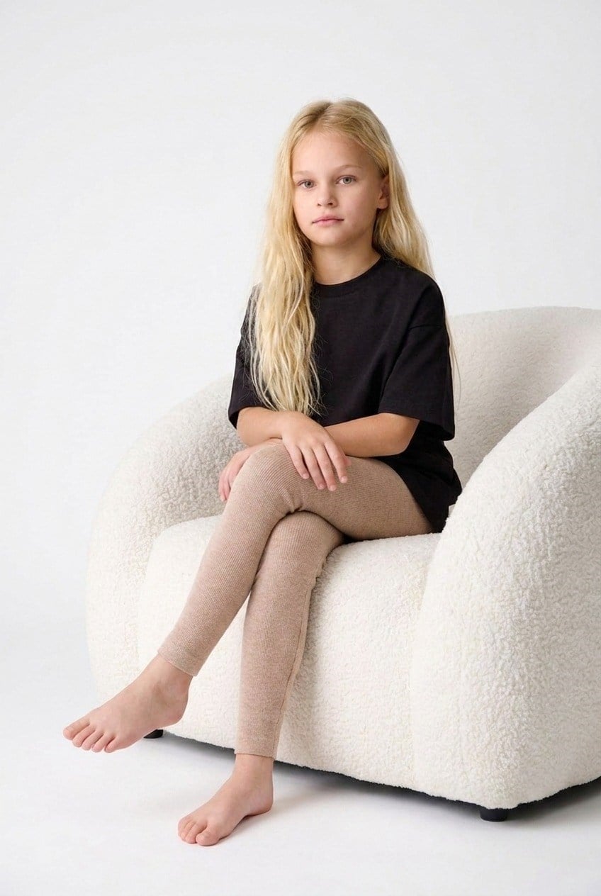 Children's Towel Inside Tights Beige