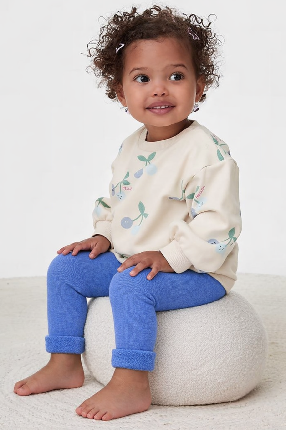 Towel Lined Children's Leggings Blue