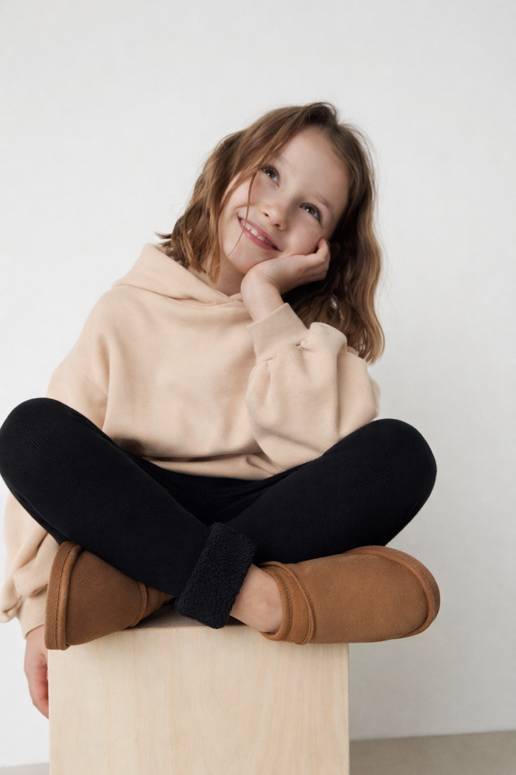 Towel Lined Children's Leggings Black