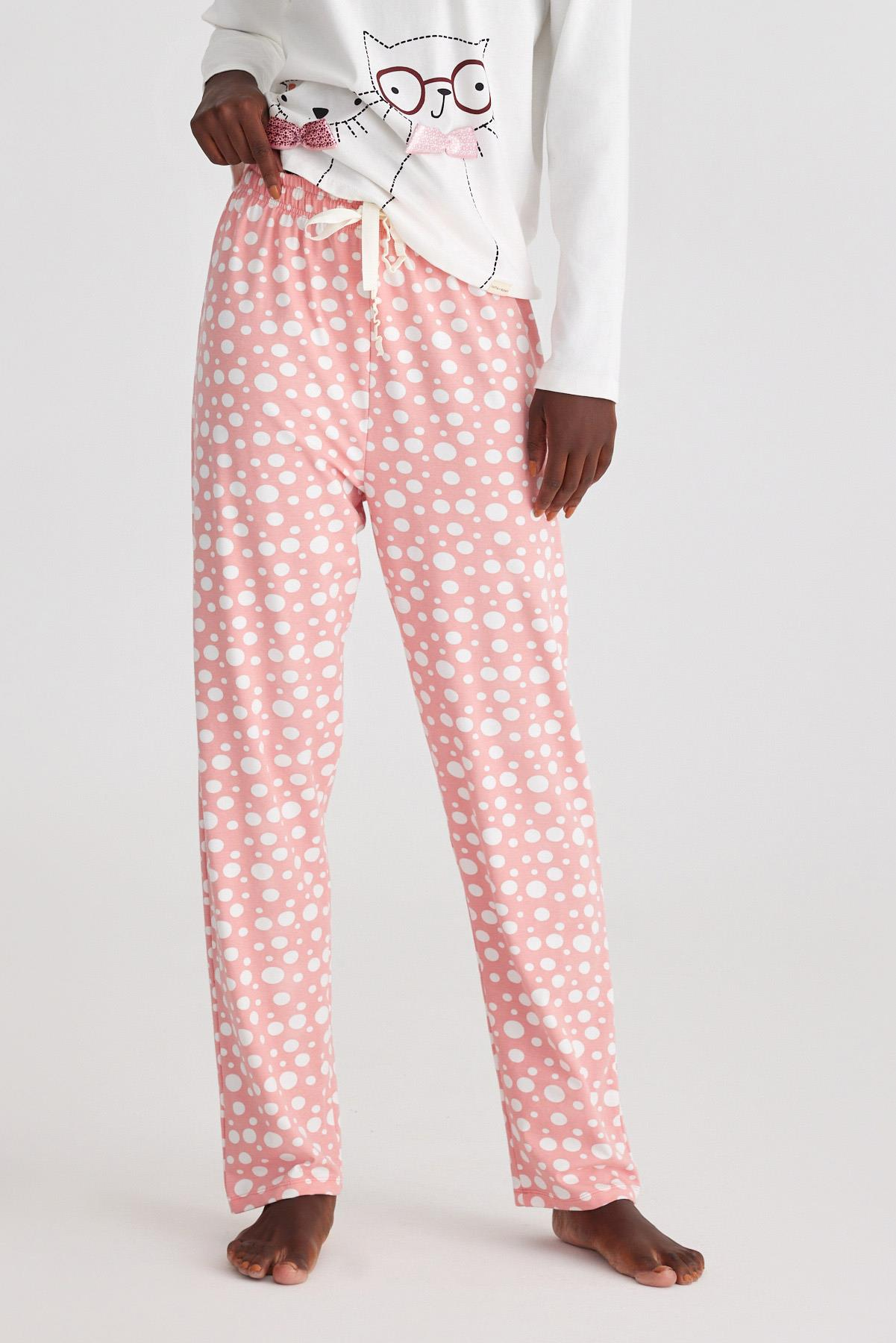 Infınıty Dots Kadın Pijama Takım Gül Pembe