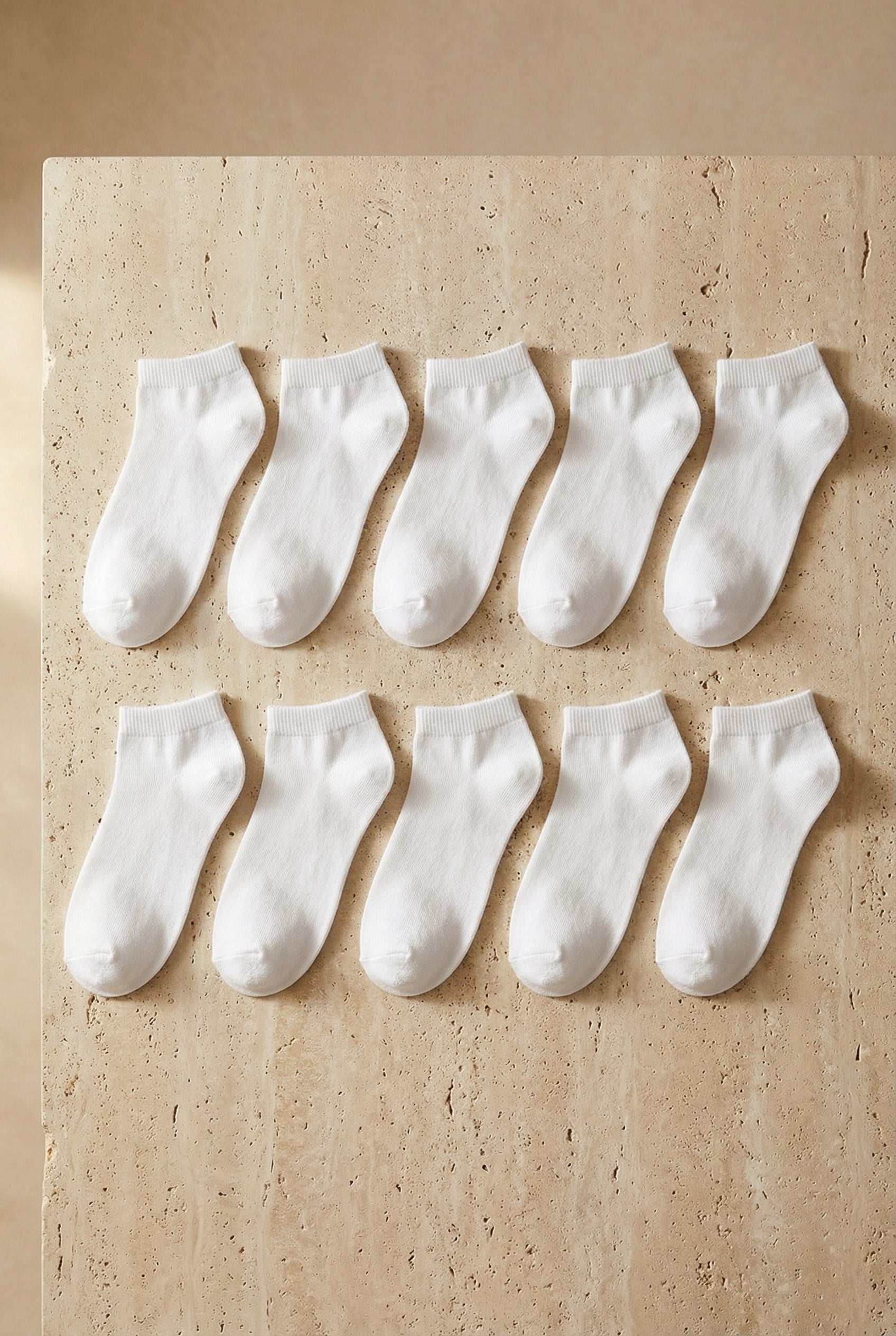 Kadın 10'lu Basic Step Çorap Beyaz