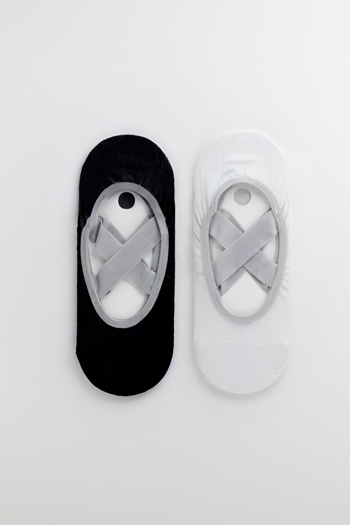 Kadın 2'li Asta Yoga Çorap Siyah/Beyaz