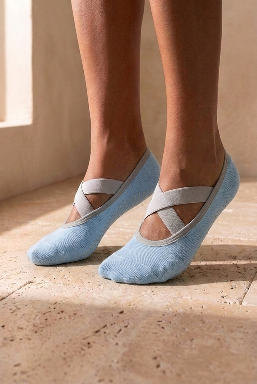 Women's 2-Pack Asta Yoga / Pilates Socks Blue / Light Blue