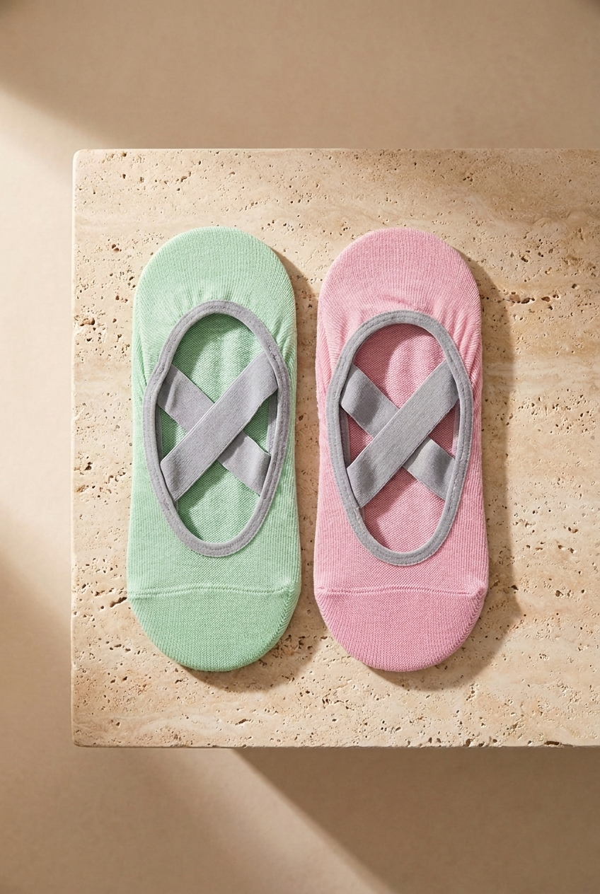 Women's 2-Piece Asta Yoga / Pilates Socks Pink / Light Green