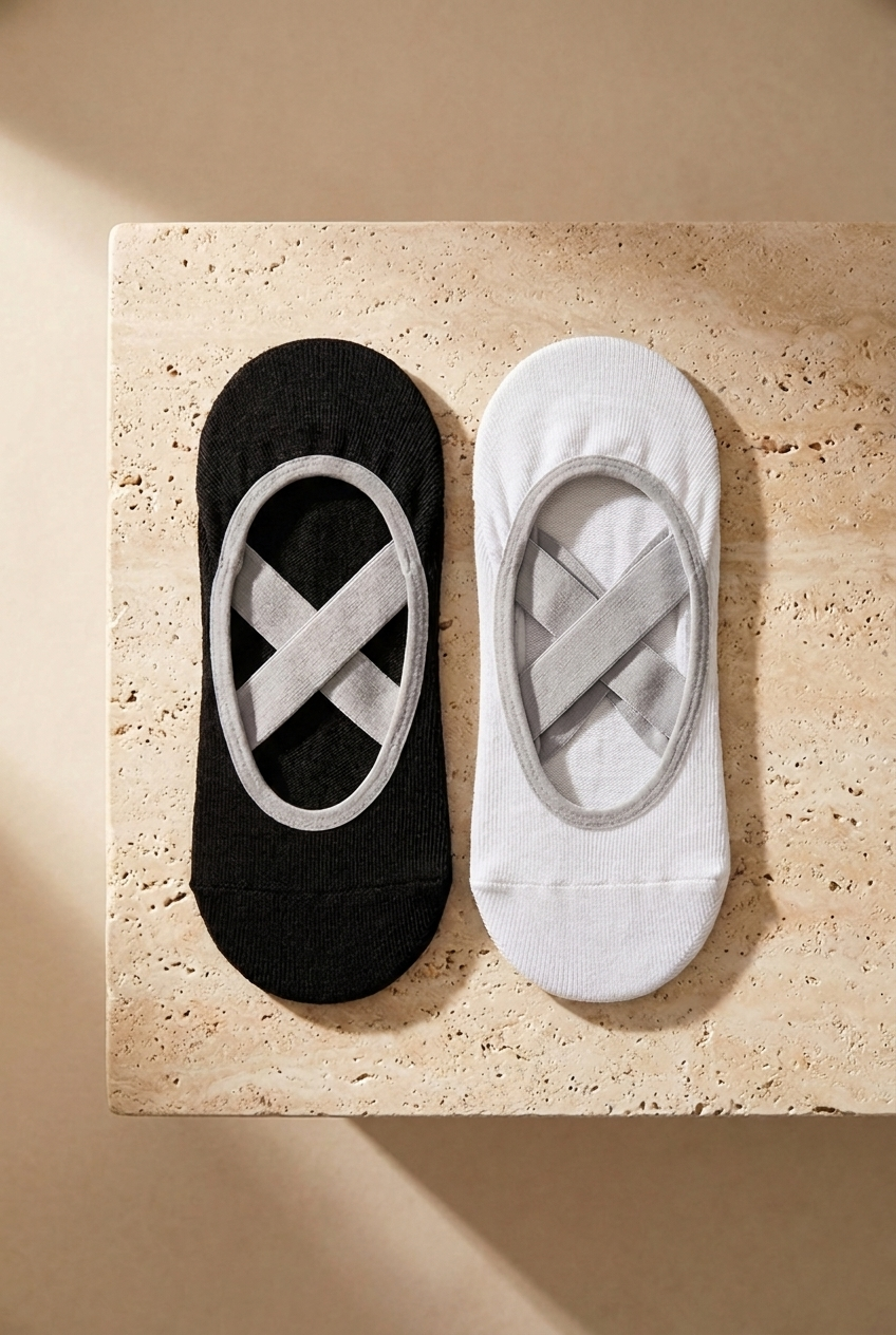 Women’s 2-Pack Asta Yoga / Pilates Socks Black / White