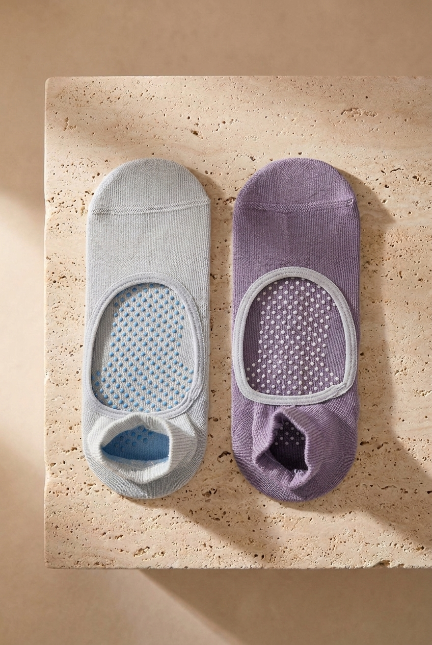 Women’s 2-Piece Asta Yoga / Pilates Step Socks Light Blue / Lilac