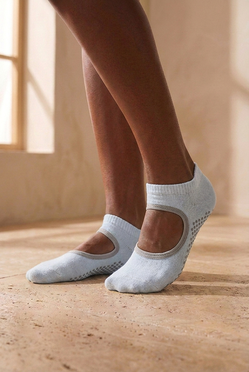 Women’s 2-Piece Asta Yoga / Pilates Step Socks Light Blue / Lilac