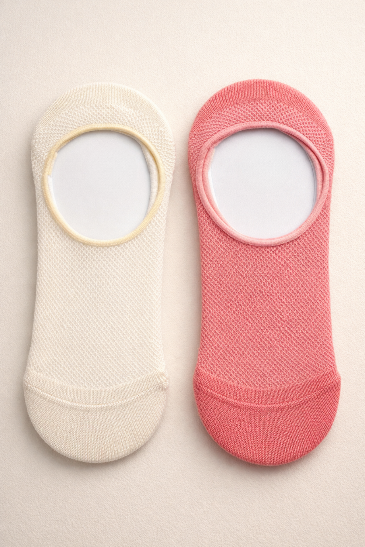 Kadın 2'li Basic Renkli Görünmez Babet Çorap Pembe Mix