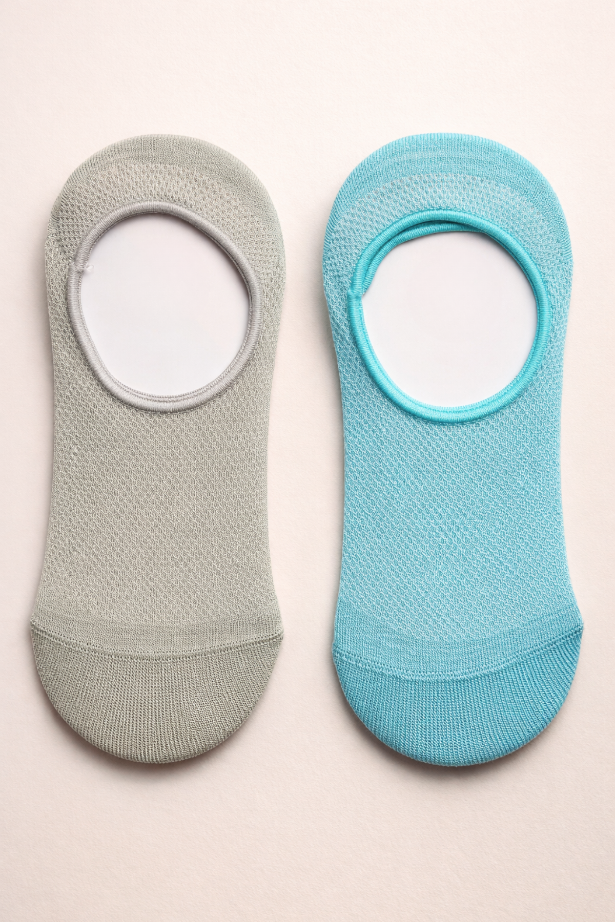 Kadın 2'li Basic Renkli Görünmez Babet Çorap Mavi Mix