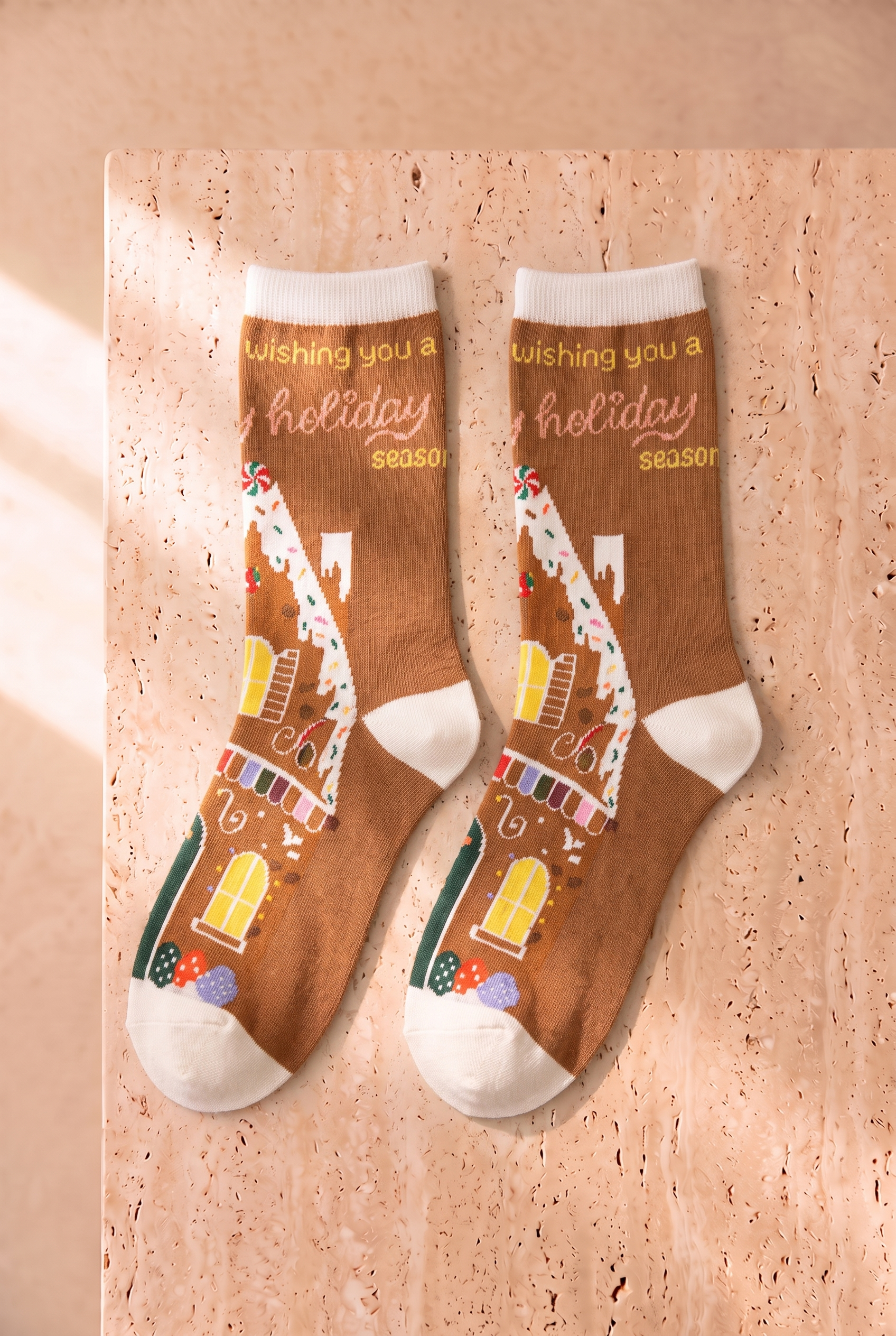 22501W3017 2PCK FİYONKLU KUTULU YILBAŞI KADIN SOKET ÇORAP Patterned