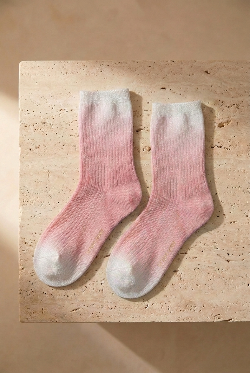 Kadın 2'li Paket Parlak Simli Soket Çorap