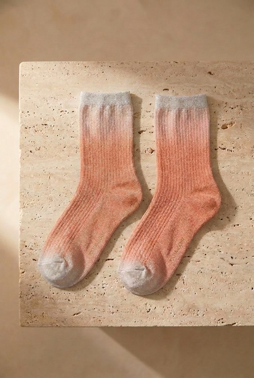 Kadın 2'li Paket Parlak Simli Soket Çorap