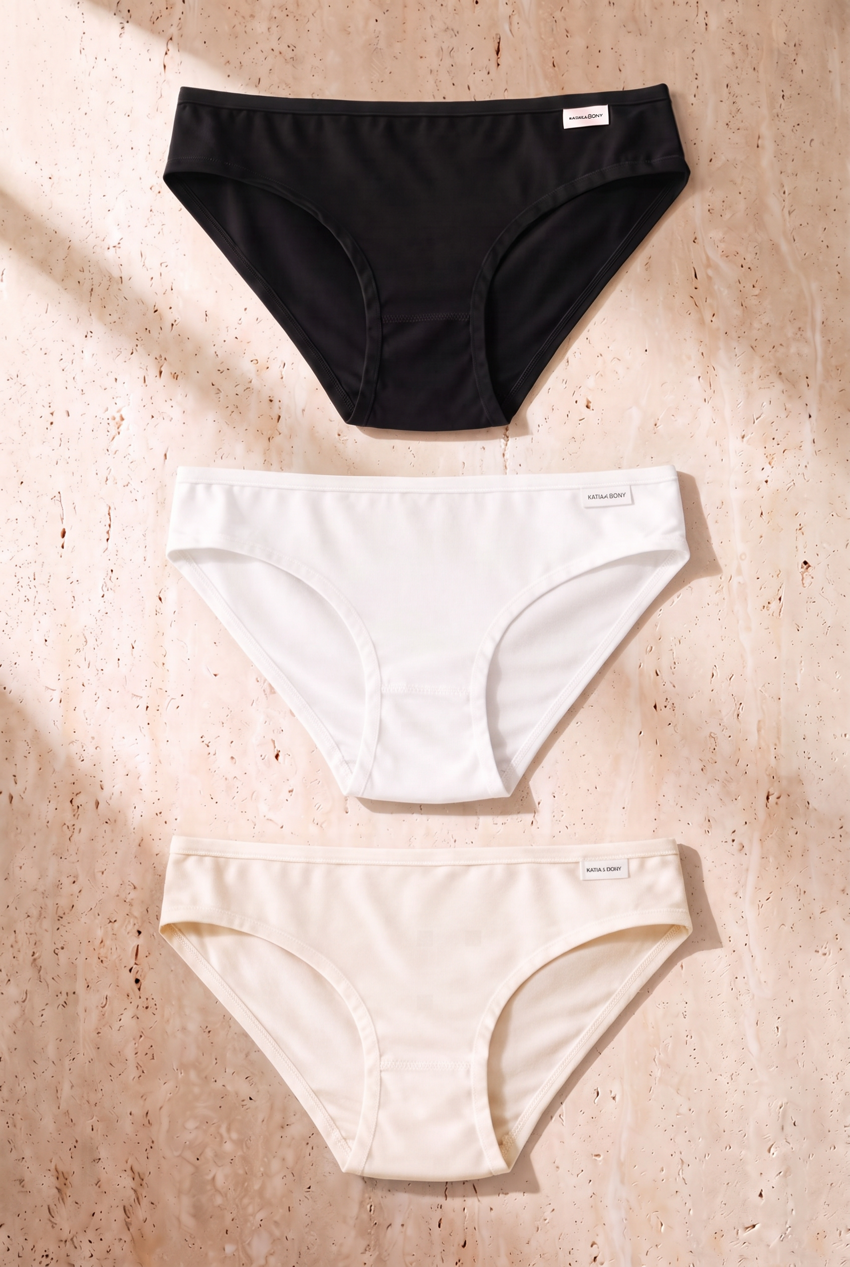 Kadın 3'lü Basic Slip Külot Siyah/Beyaz/Nude