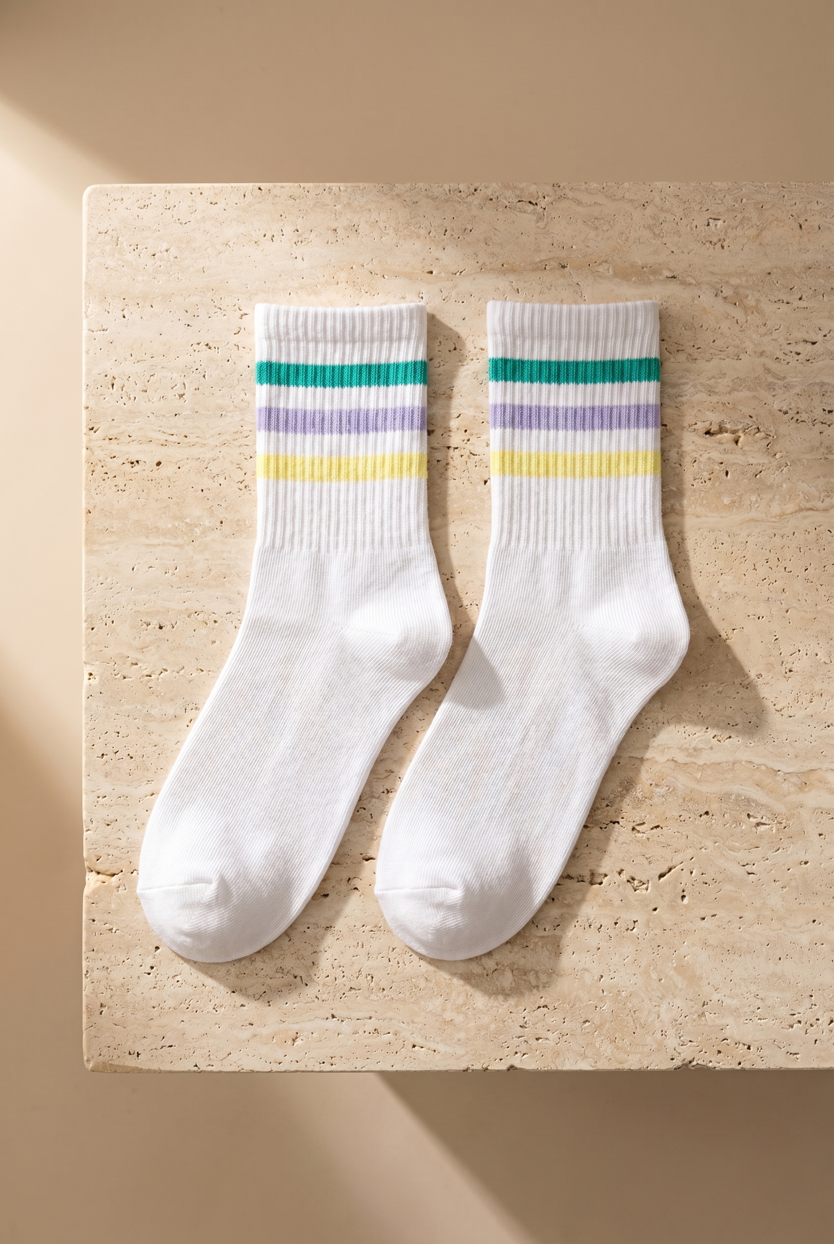 Women's 3-Piece Striped Colorful Sock Socks