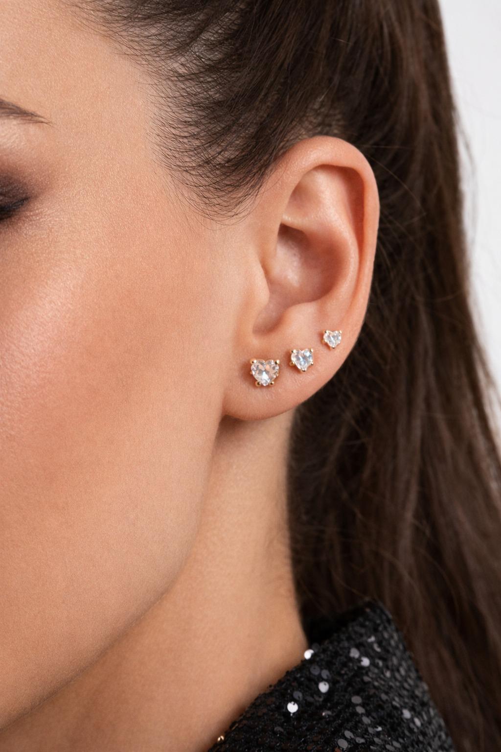 Kadın 3'lü Taşlı Küpe Seti