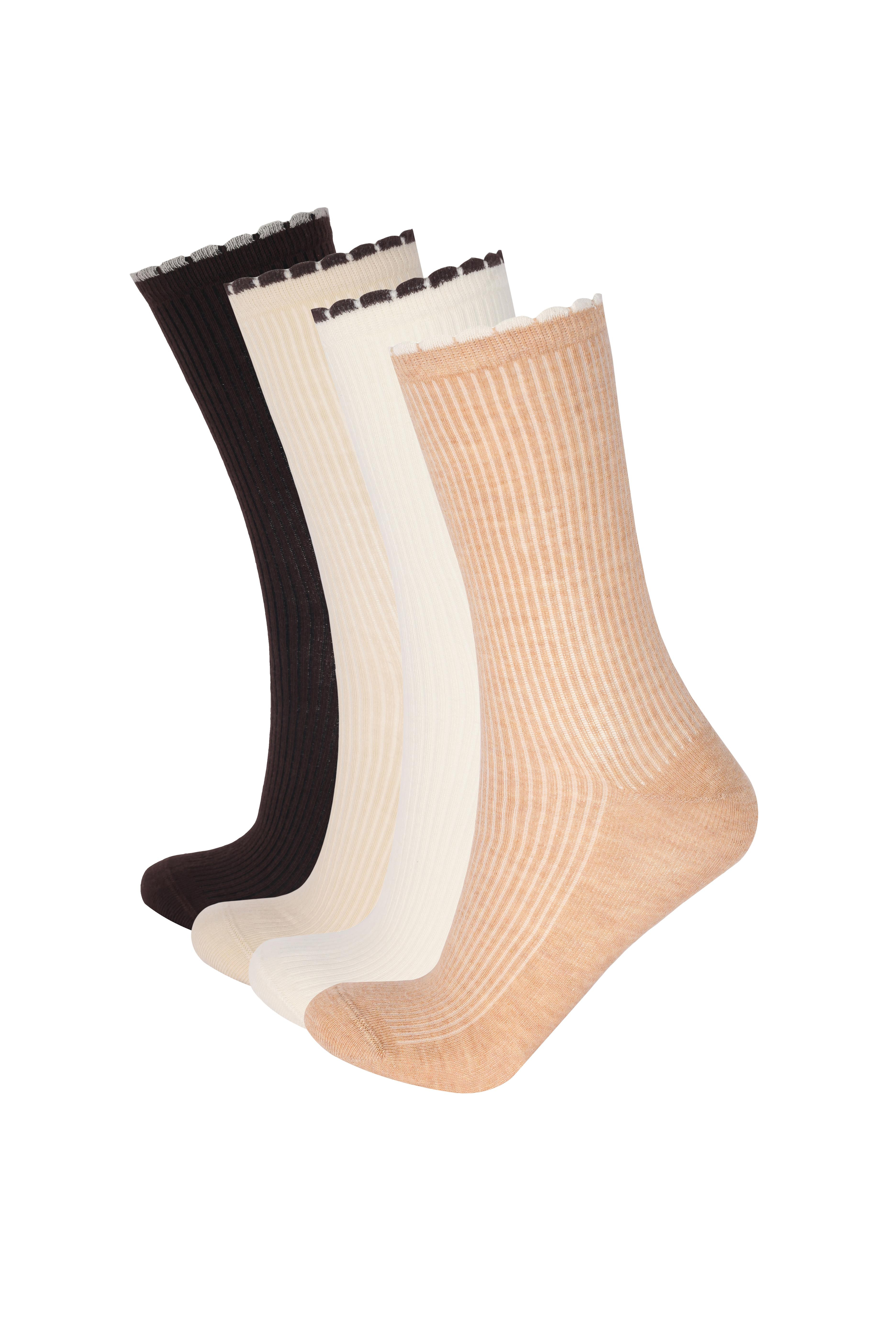 Kadın 4'lü Bileği Renkli Soket Çorap