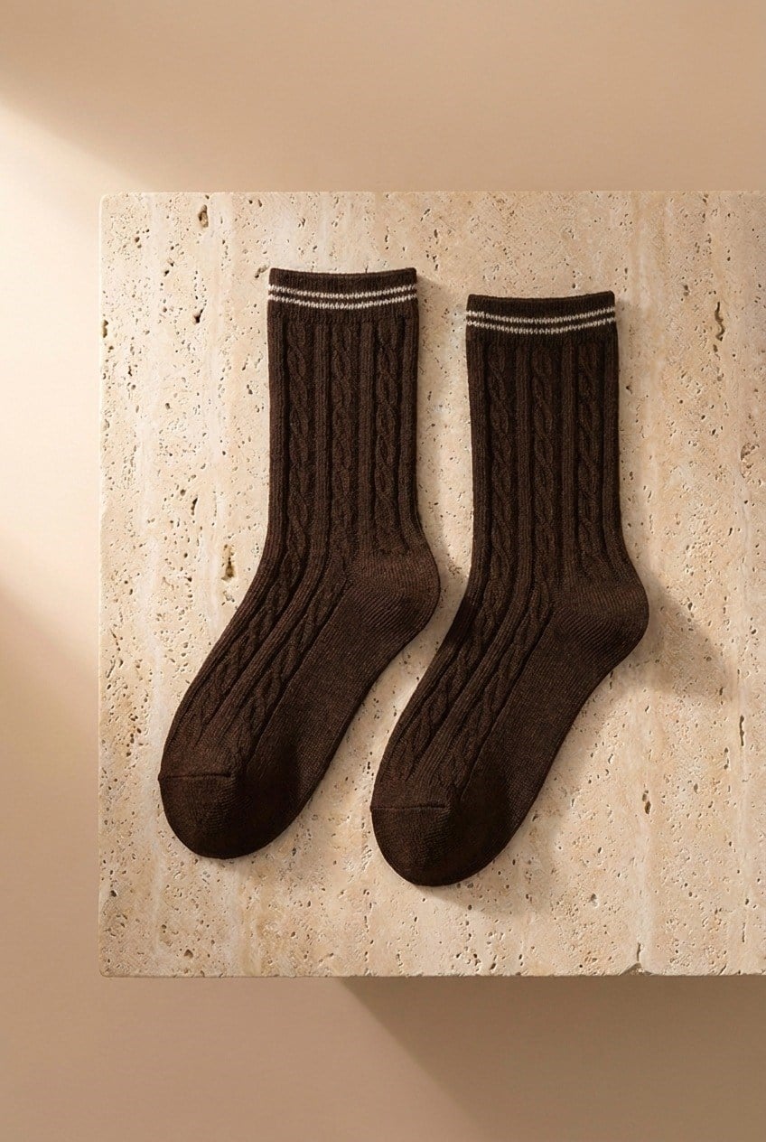 Women's 5-Pack Ankle Socks Mixed Brown