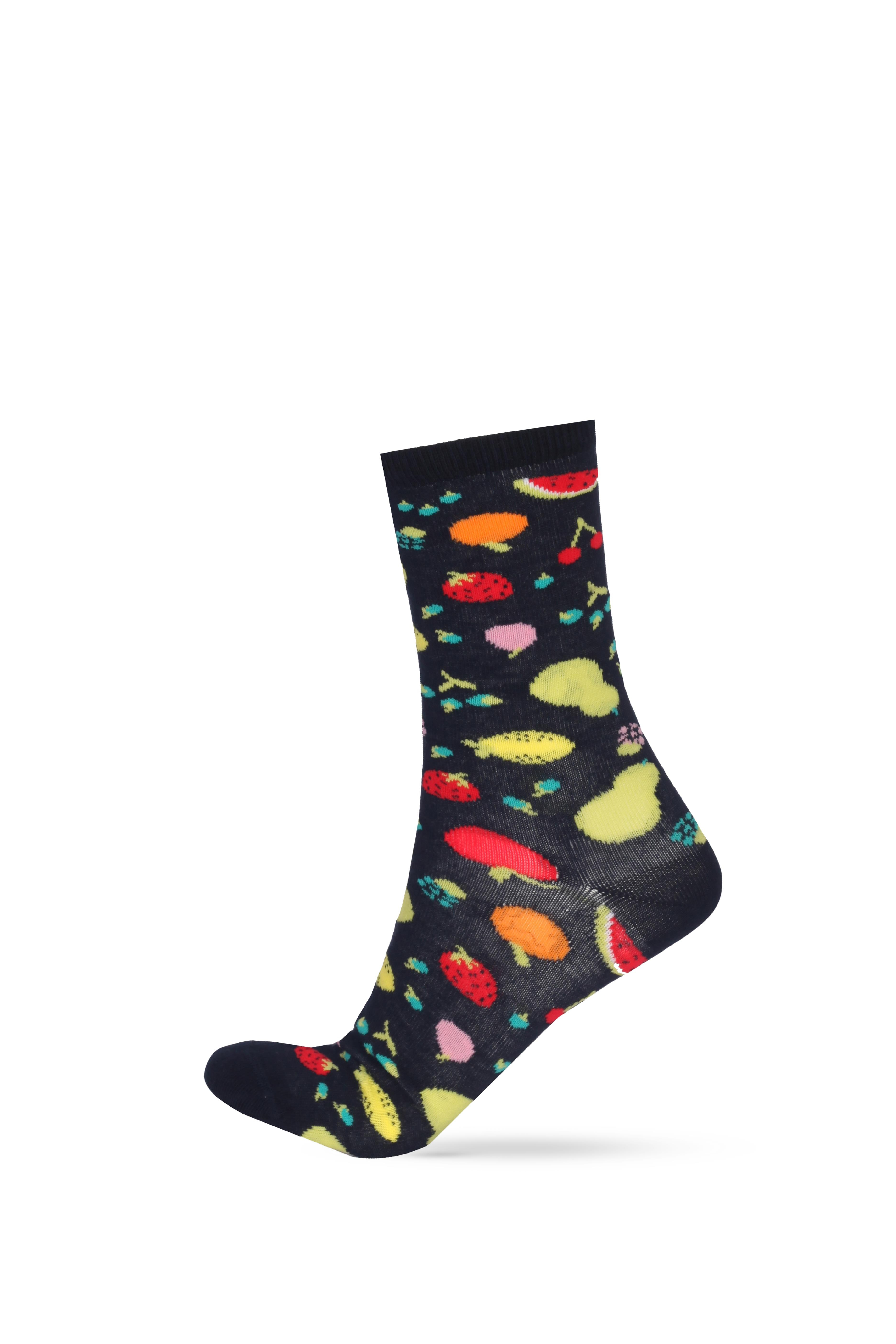 Kadın 6'lı Meyve Desenli Soket