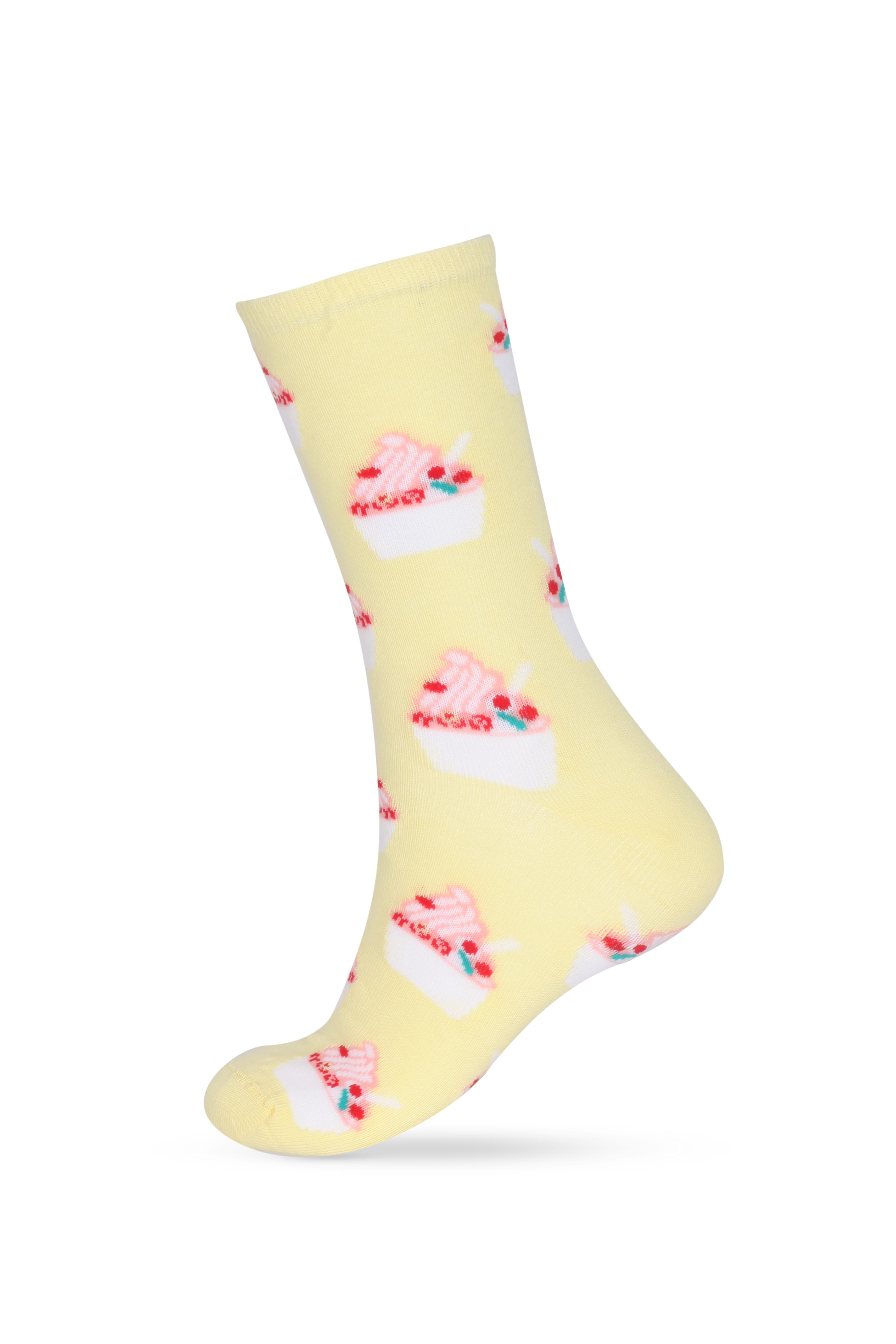 Kadın 6'lı Meyve Desenli Soket