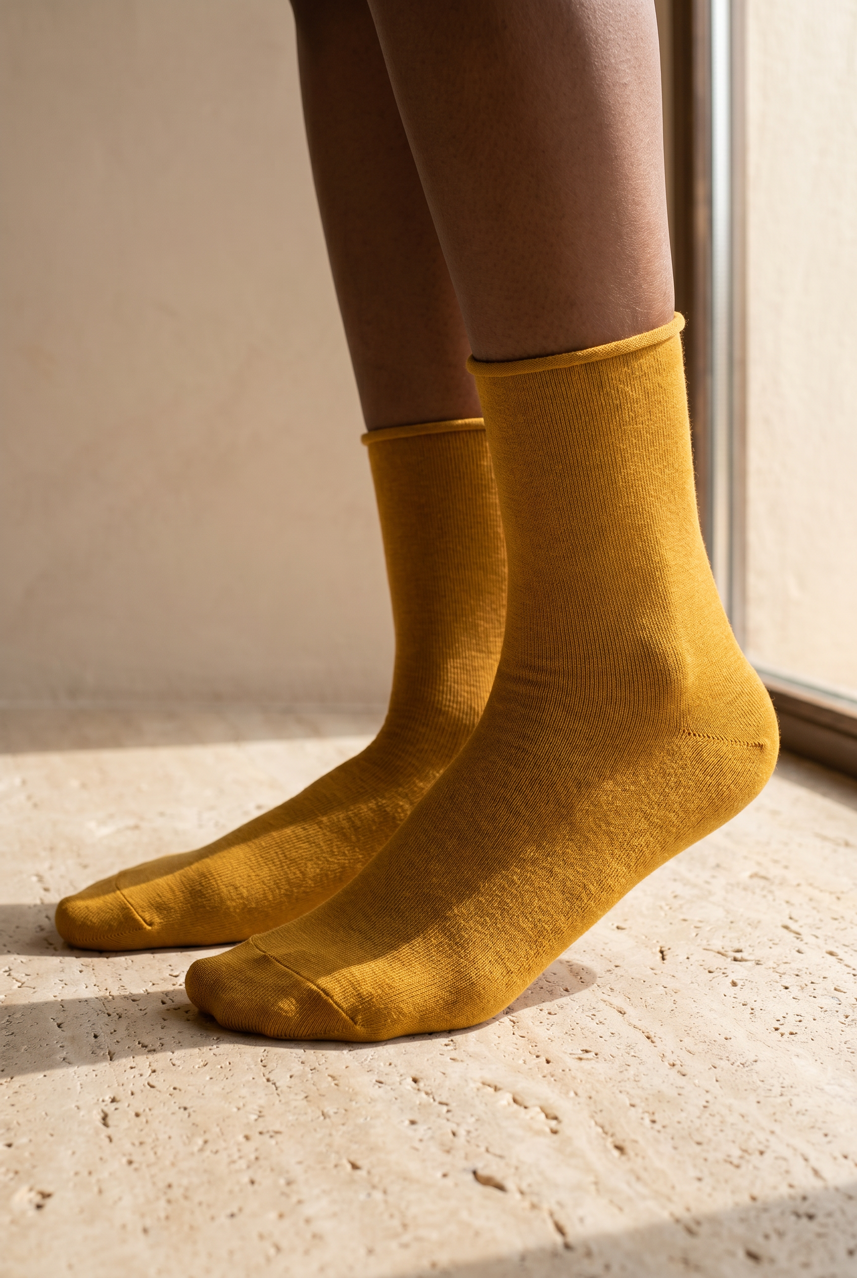 Women's Basic Modal Socks Mustard