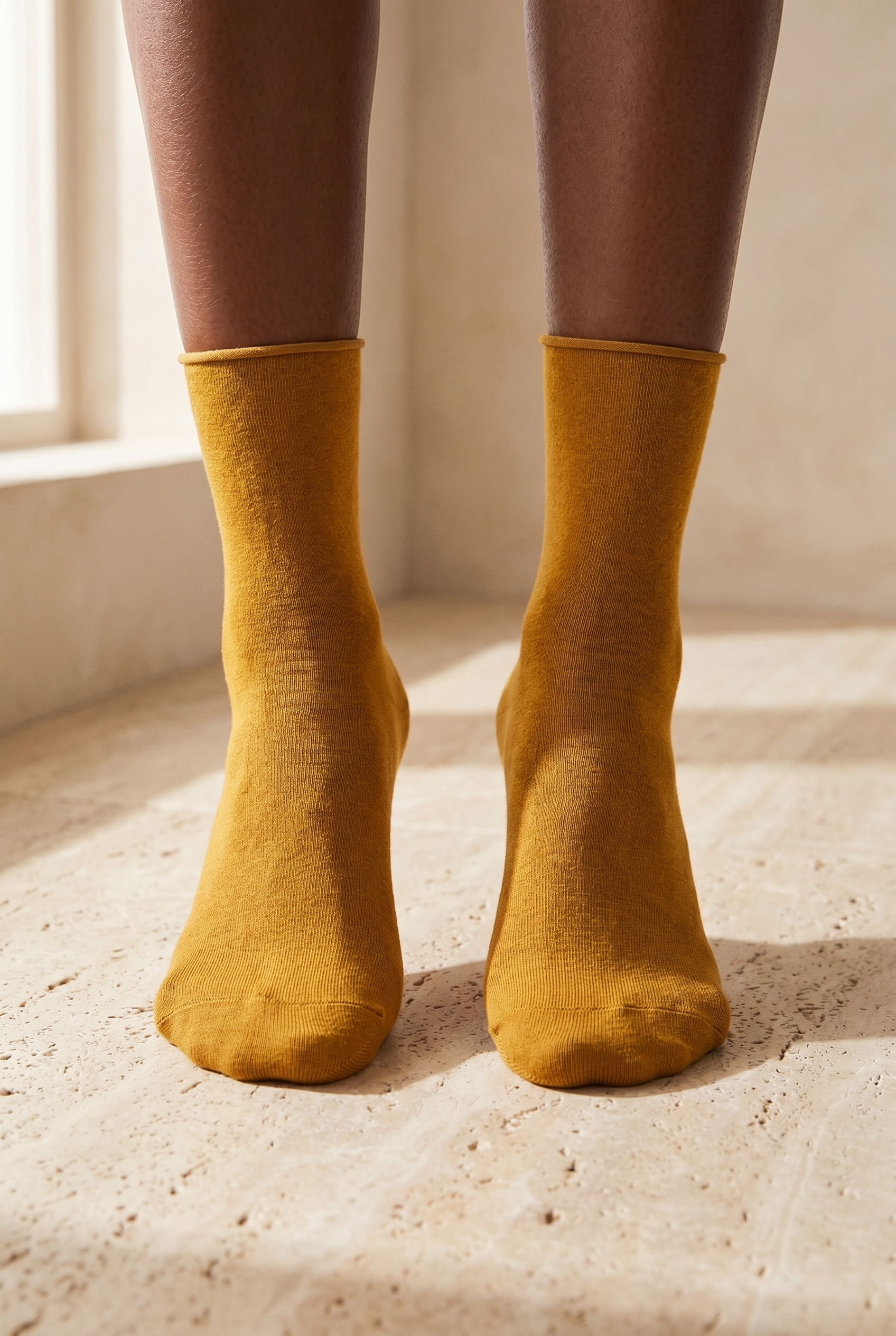Women's Basic Modal Socks Mustard