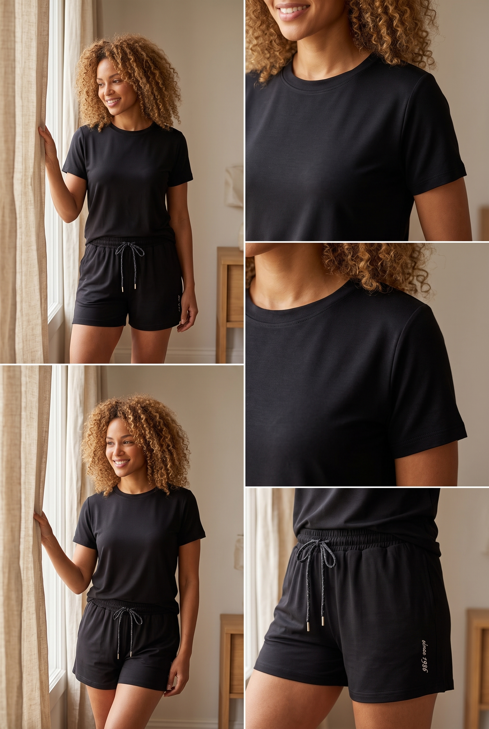 12610E3001 MODAL KADIN T-SHIRT SİYAH