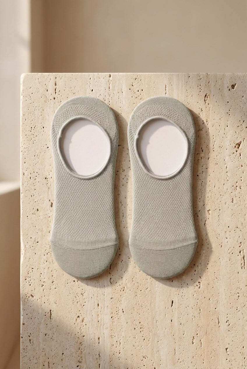 Kadın Basic Renkli Görünmez Babet Çorap Yeşil