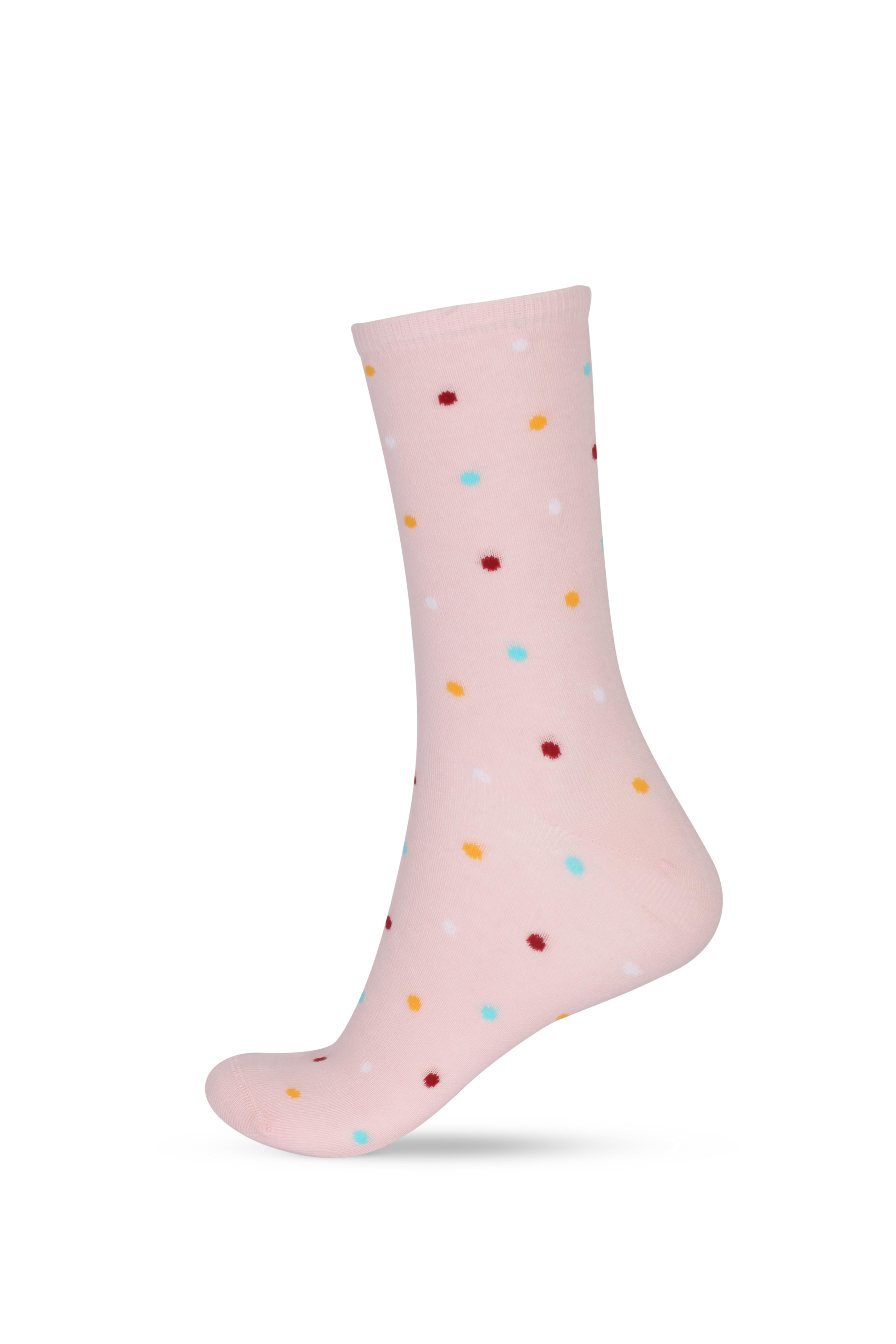 Kadın Benekli Desenli 5'li Soket Çorap