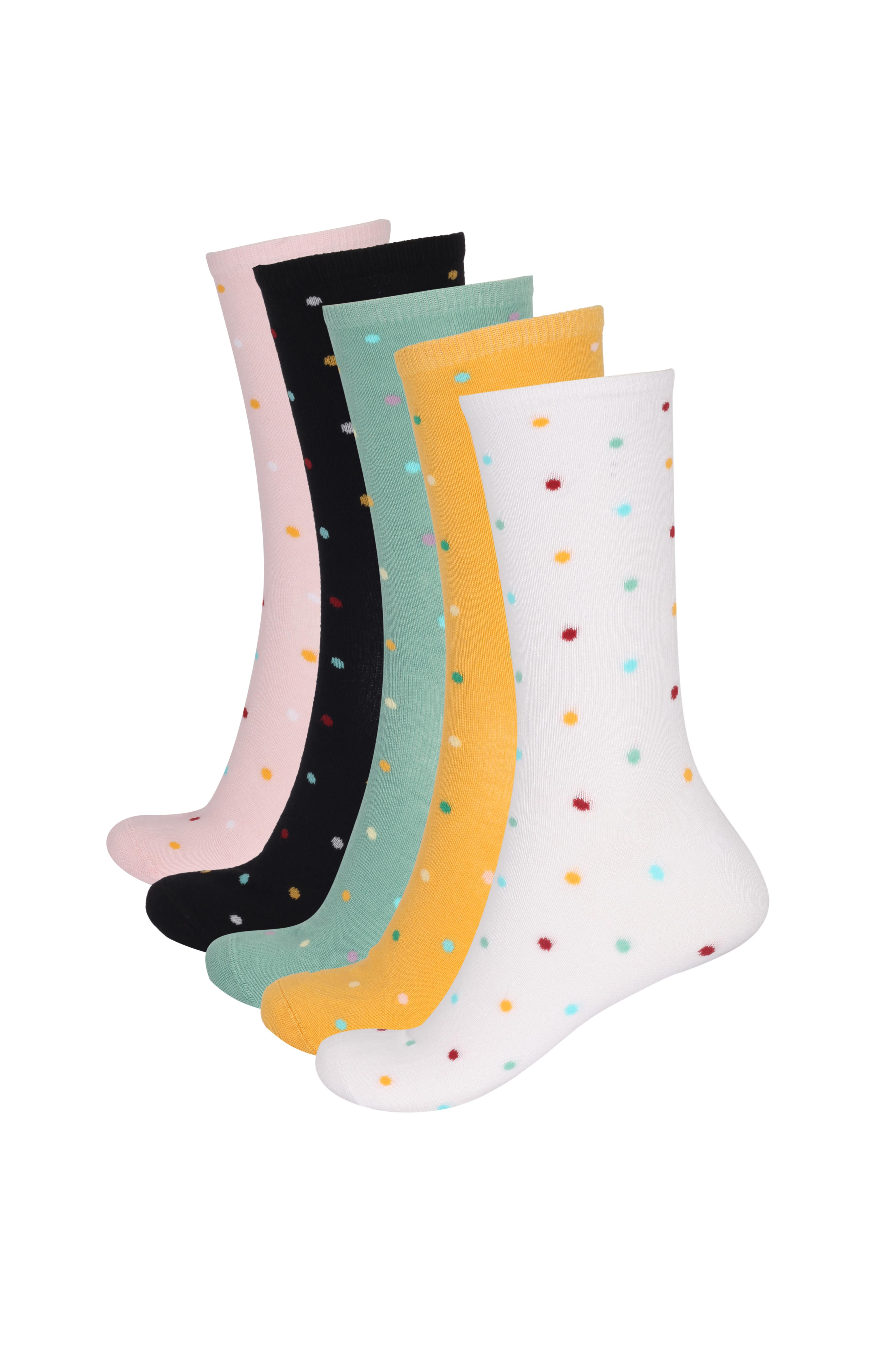 Kadın Benekli Desenli 5'li Soket Çorap