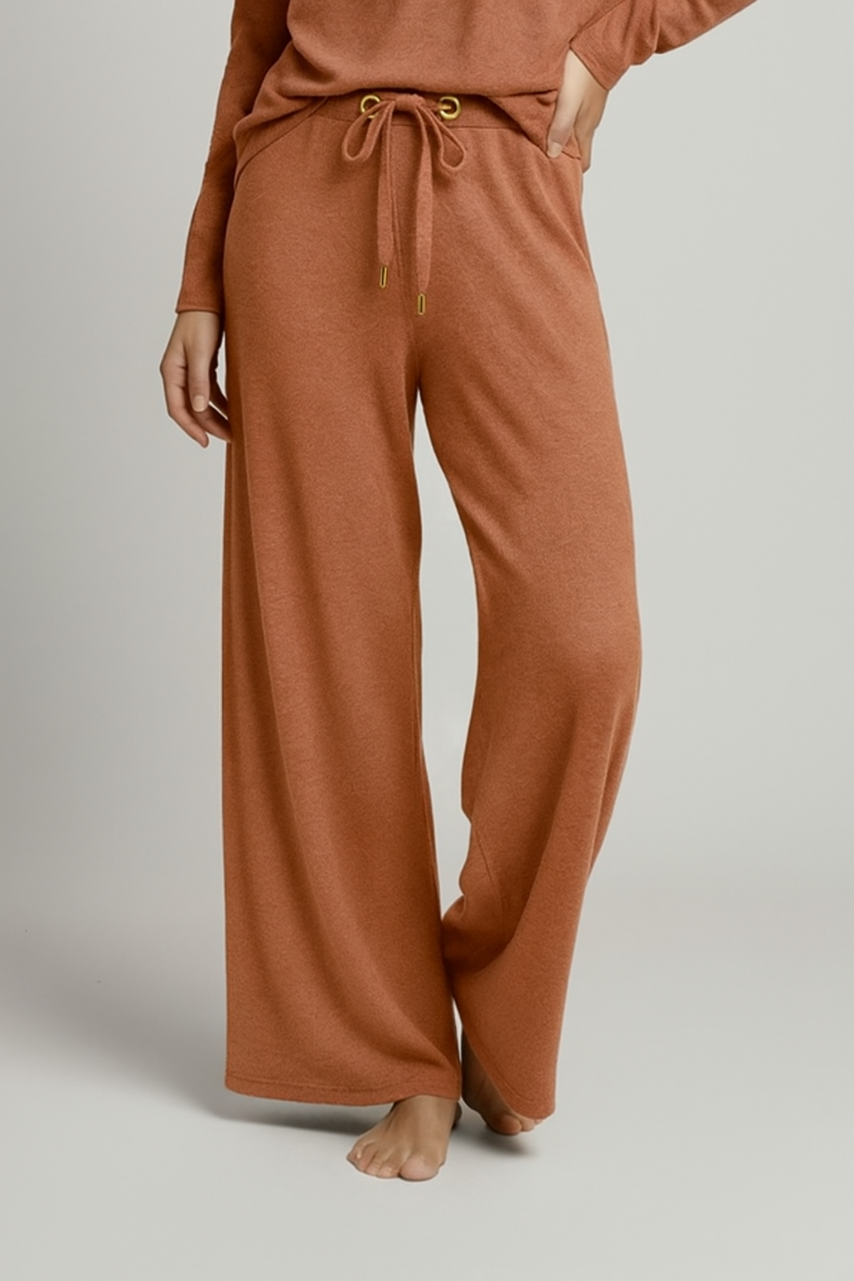 Kadın Bol Paça Ev Pantolonu Moka